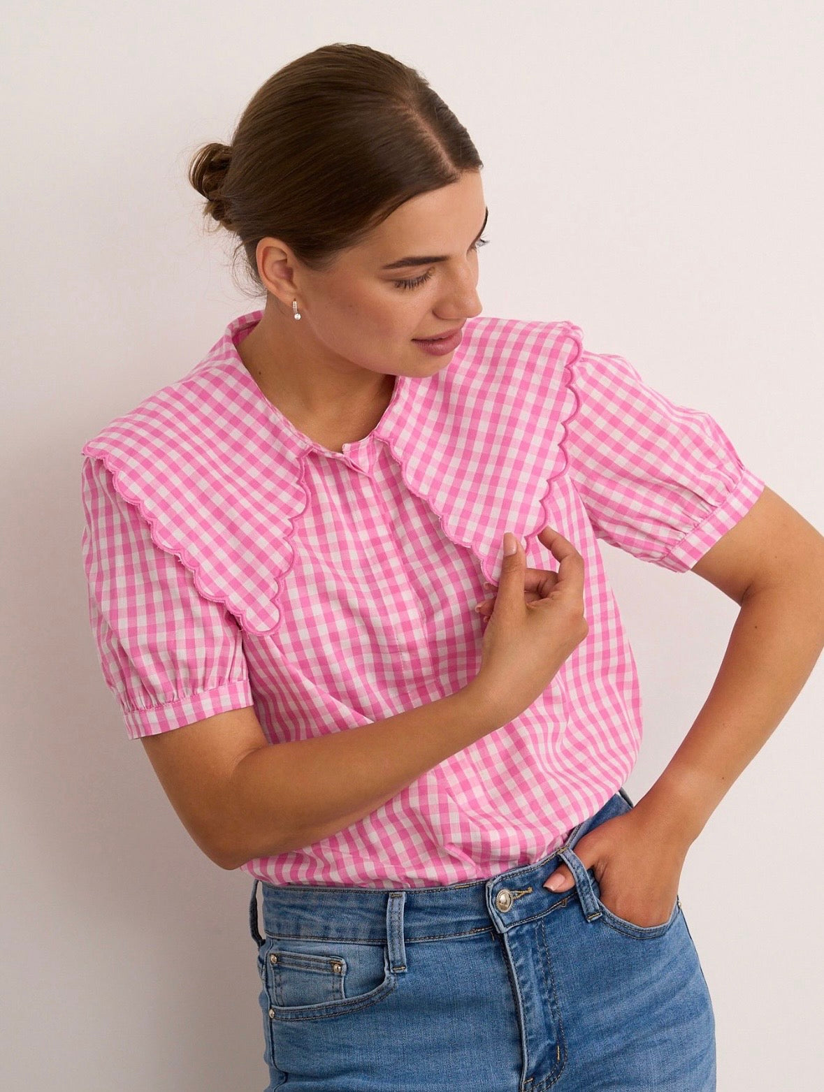 Lydia Baby Pink Check Blouse
