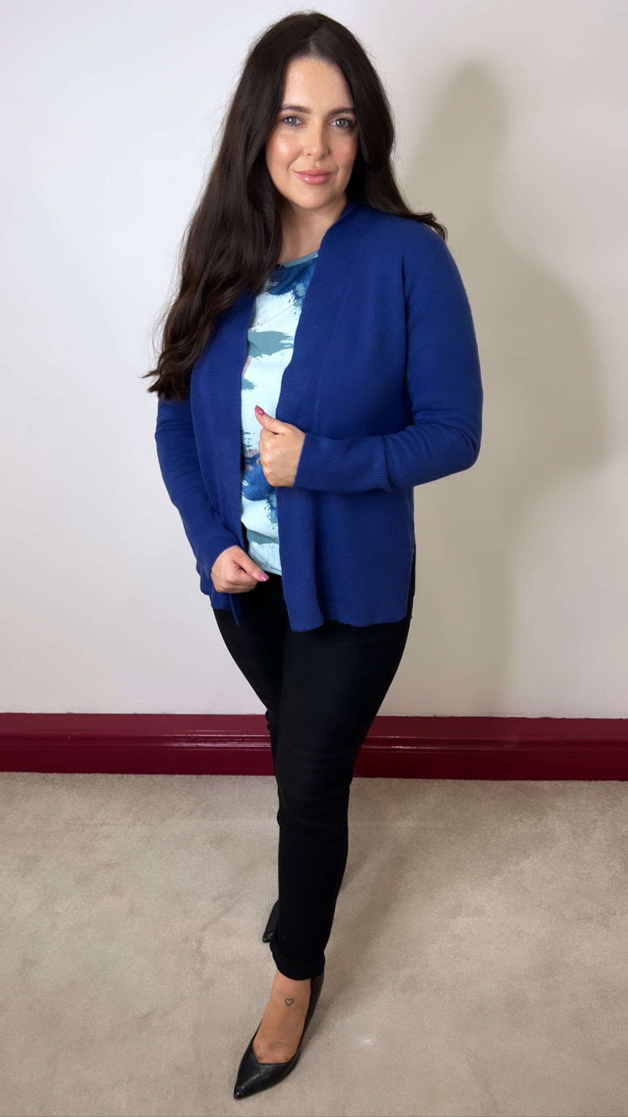Amelia Royal Blue Cashmere Feel Cardigan