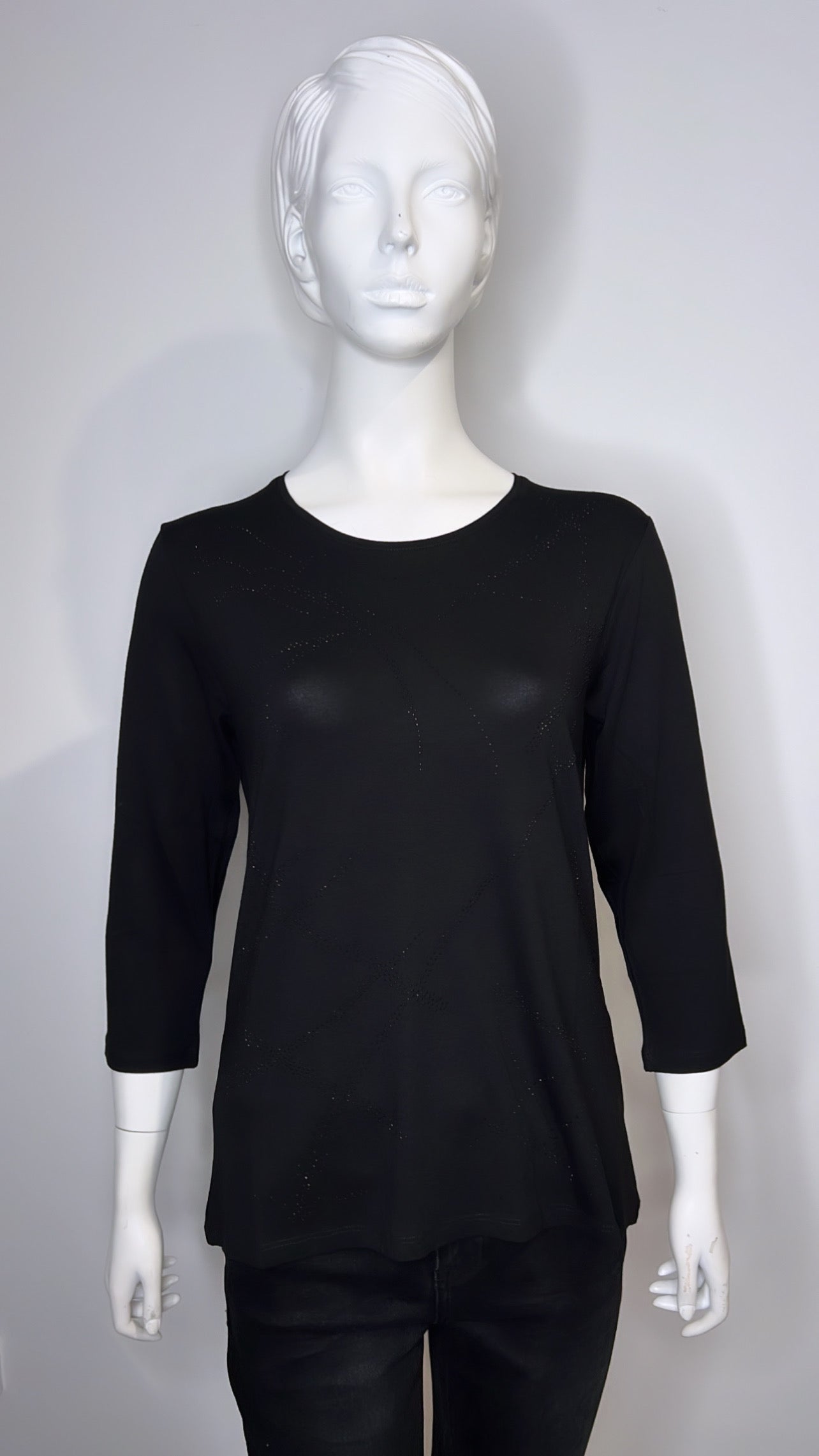 Rita Black Diamante Detail Blouse