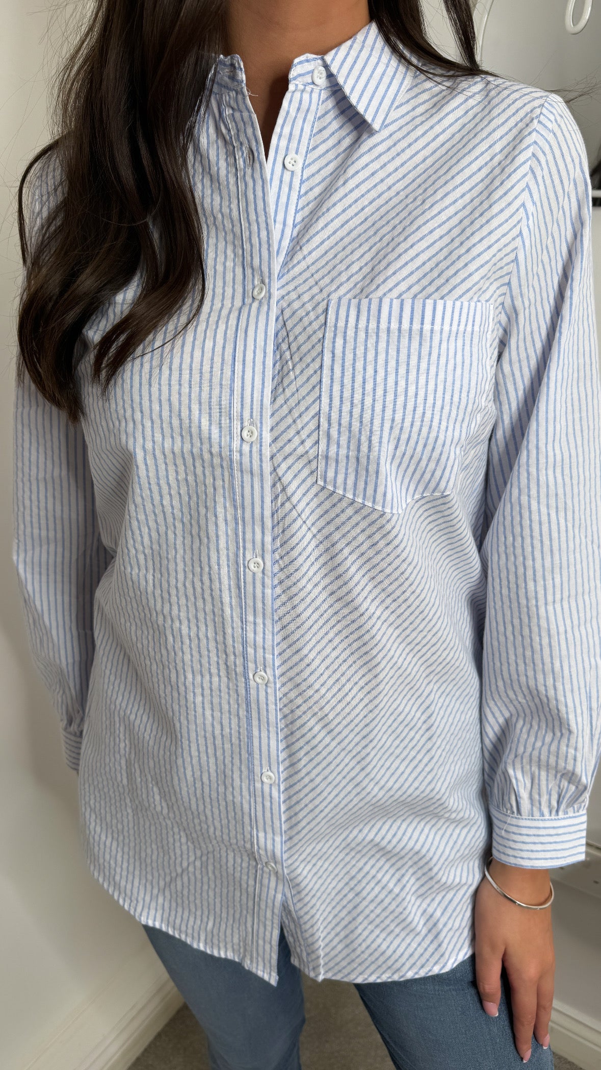 Miola Pinstripe Blue Shirt