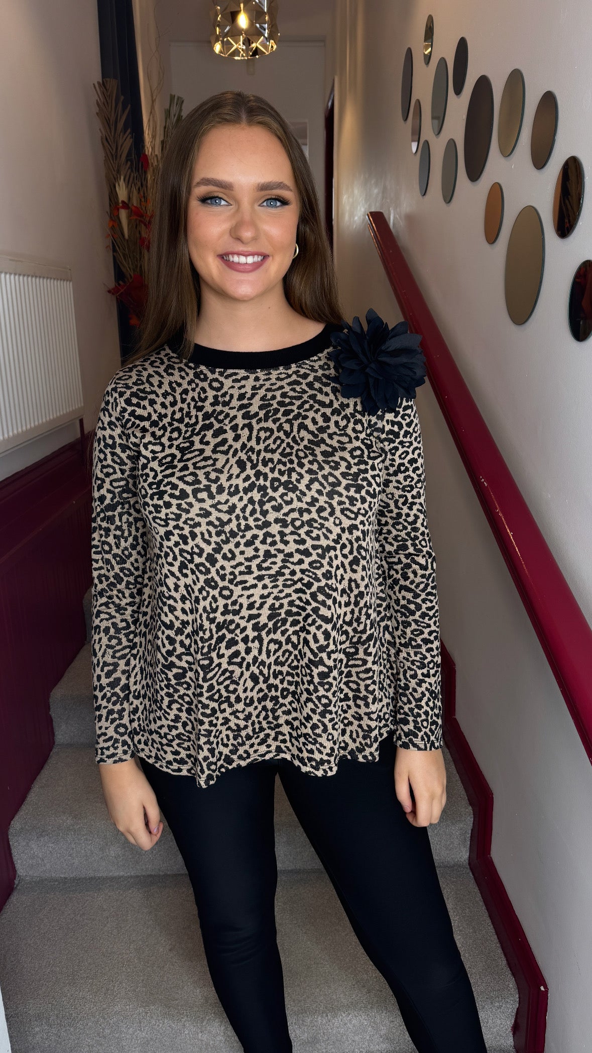 Beau Beige Animal Print Top