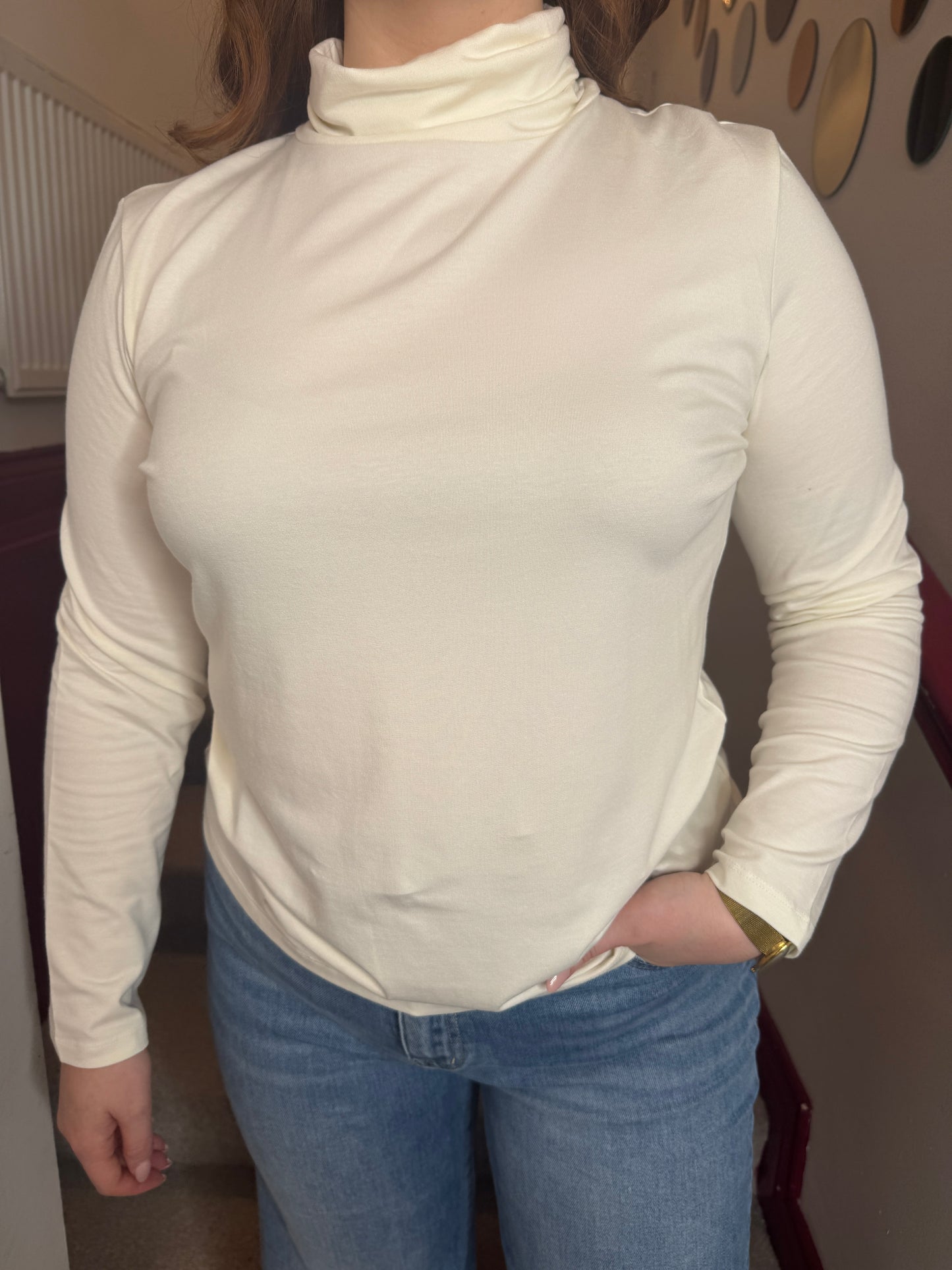 Majella Off White Polo Neck Jumper