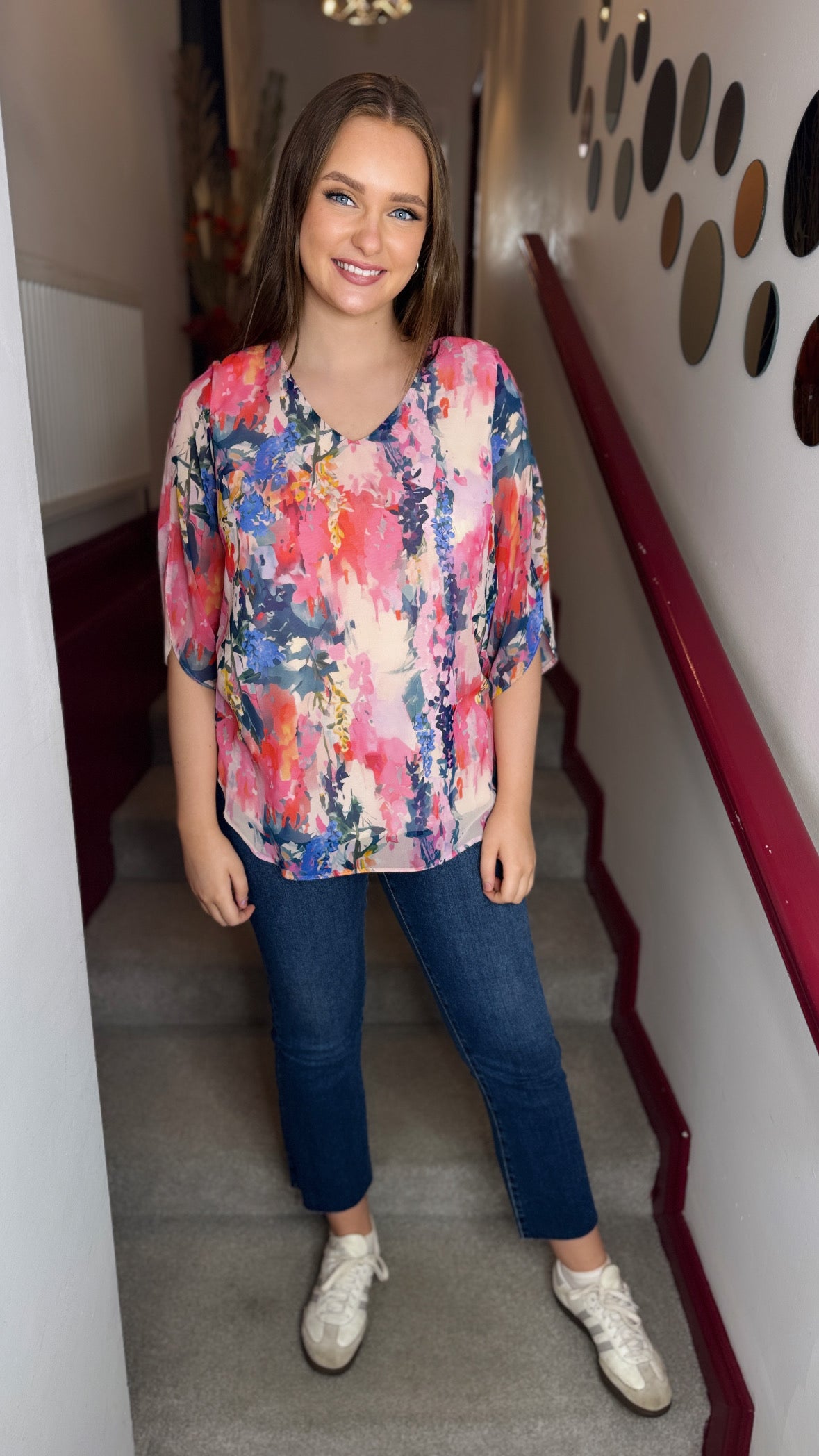Laura Pink Chiffon Blouse