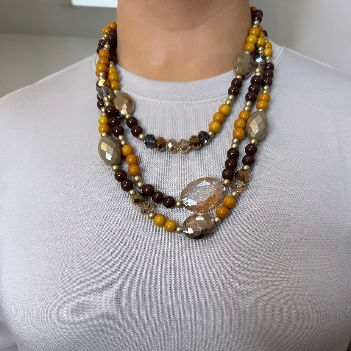 Wisteria Beige Layered Necklace