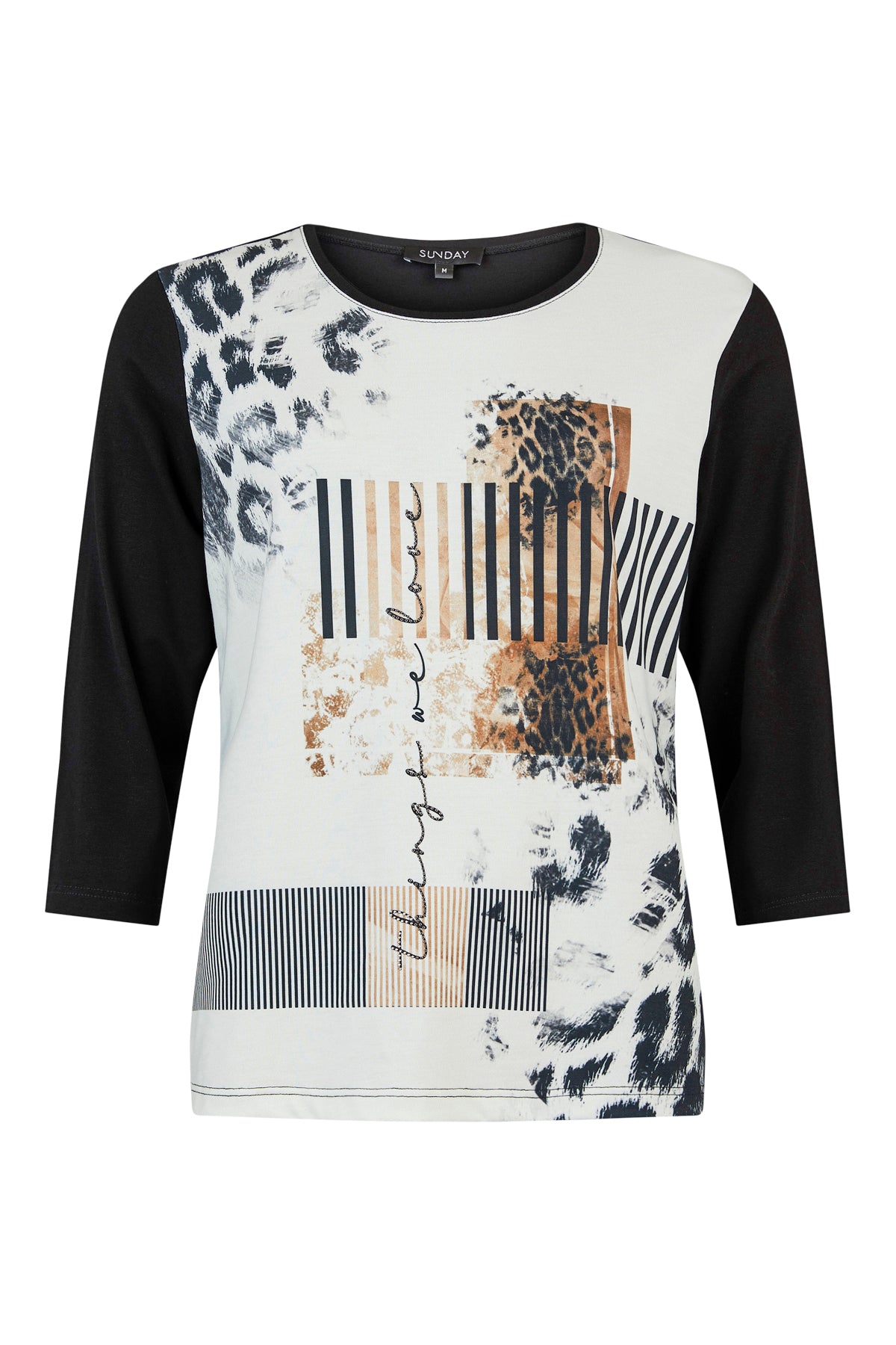 Sunday Black Animal Print Top