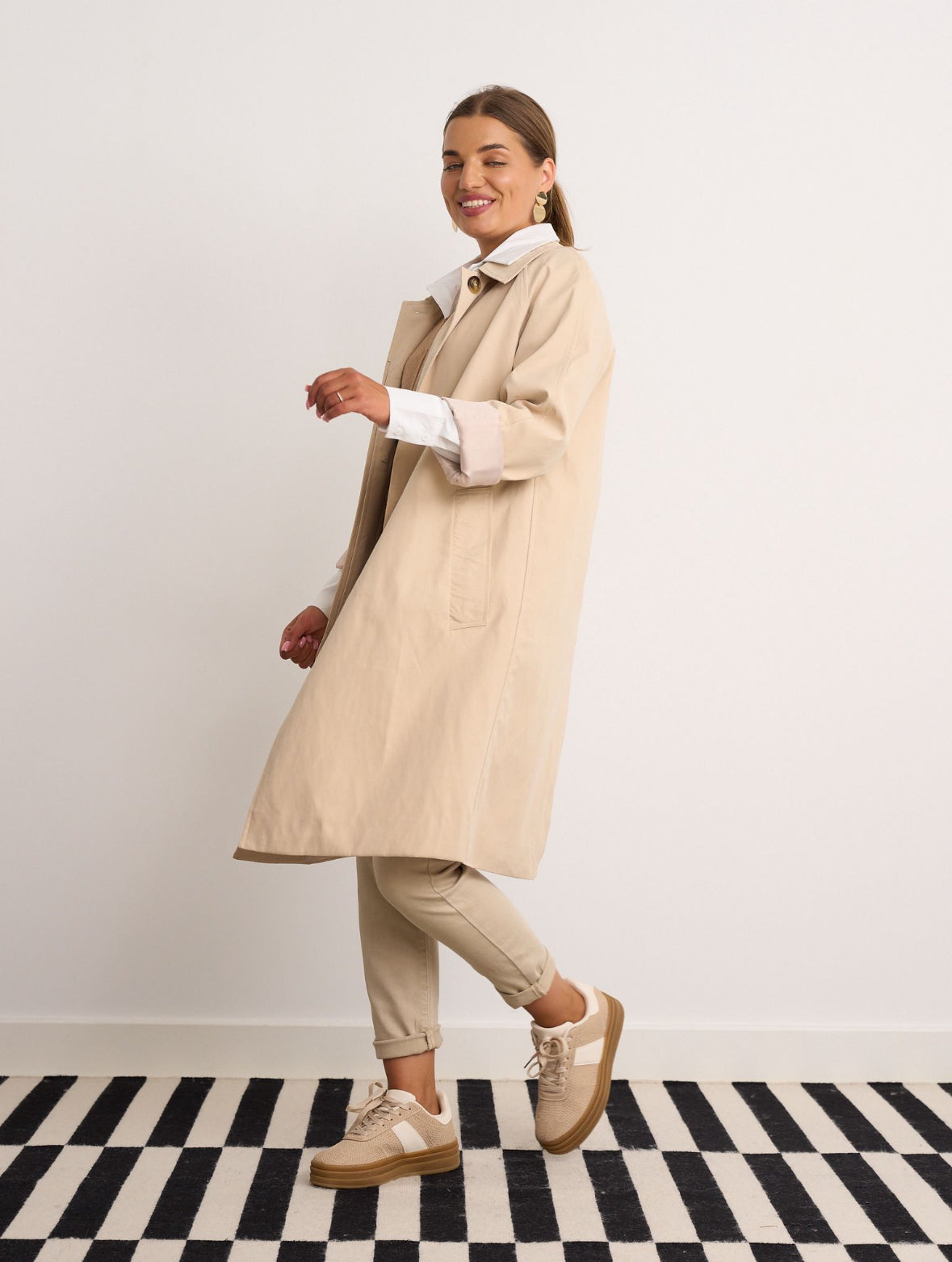 Harper Beige Trench Coat