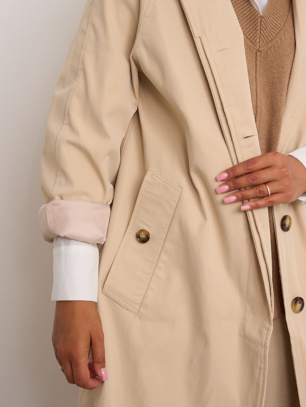 Harper Beige Trench Coat