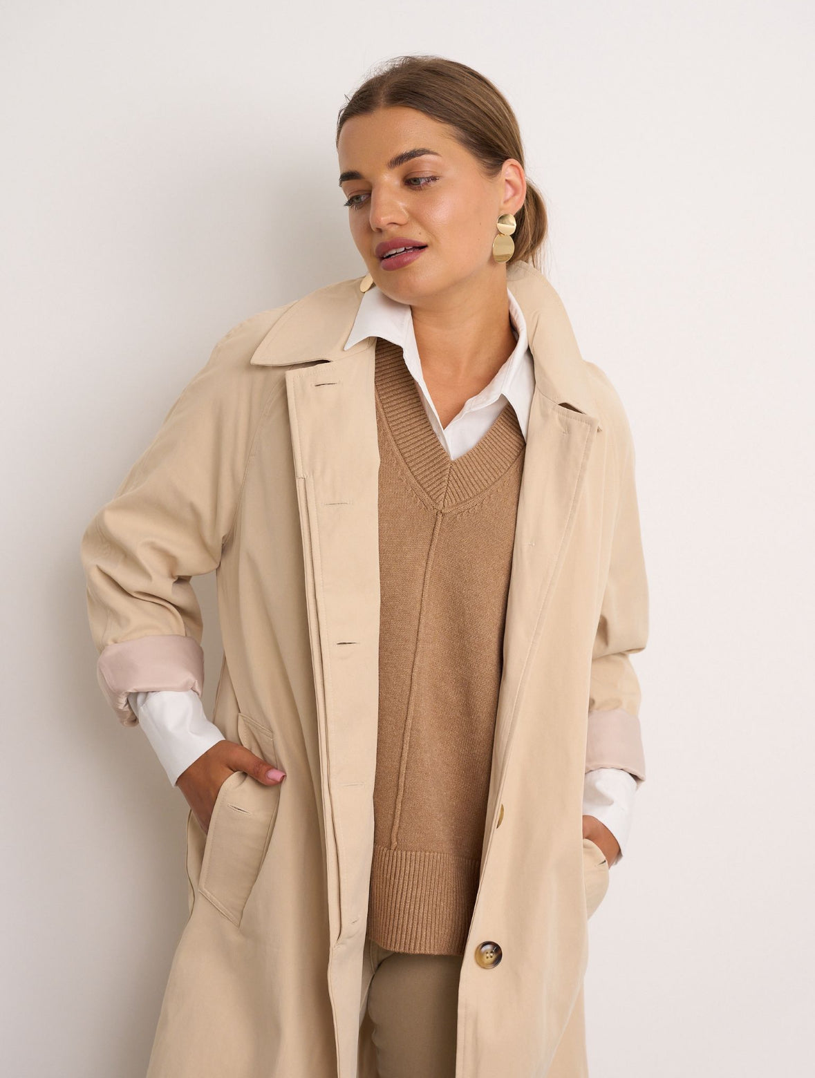 Harper Beige Trench Coat