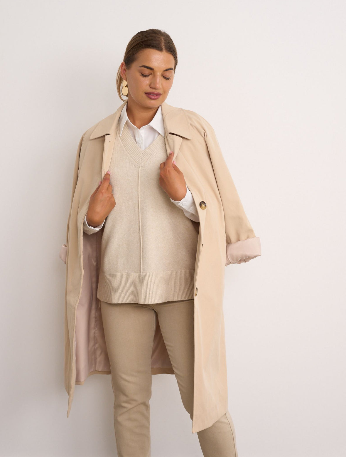 Harper Beige Trench Coat
