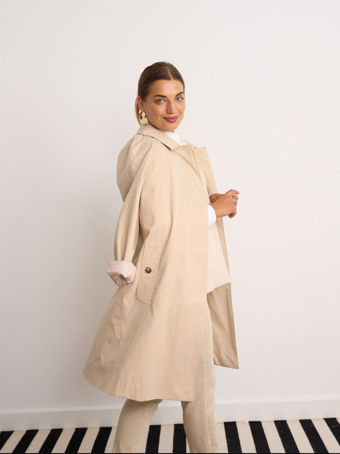 Harper Beige Trench Coat