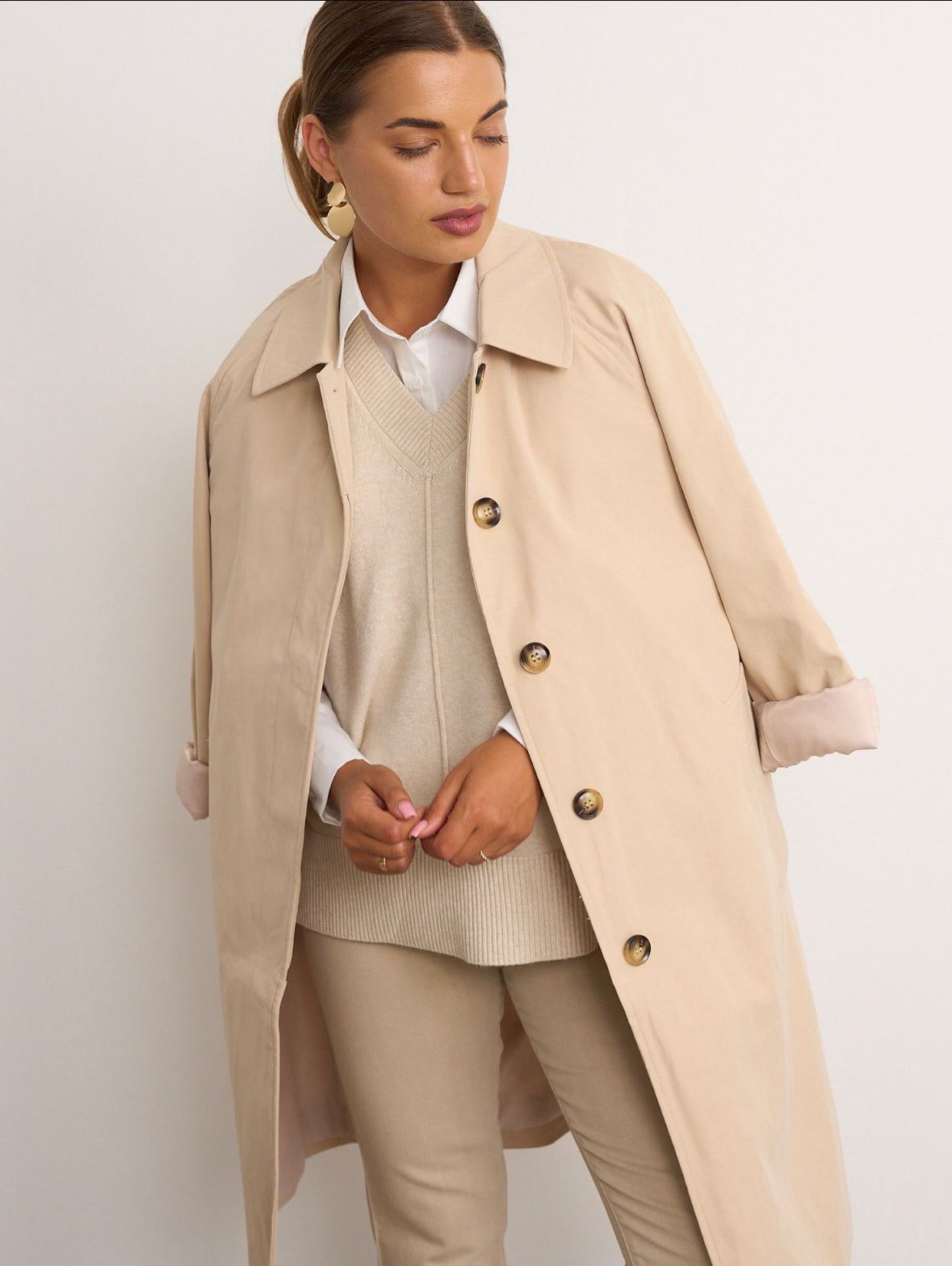 Harper Beige Trench Coat