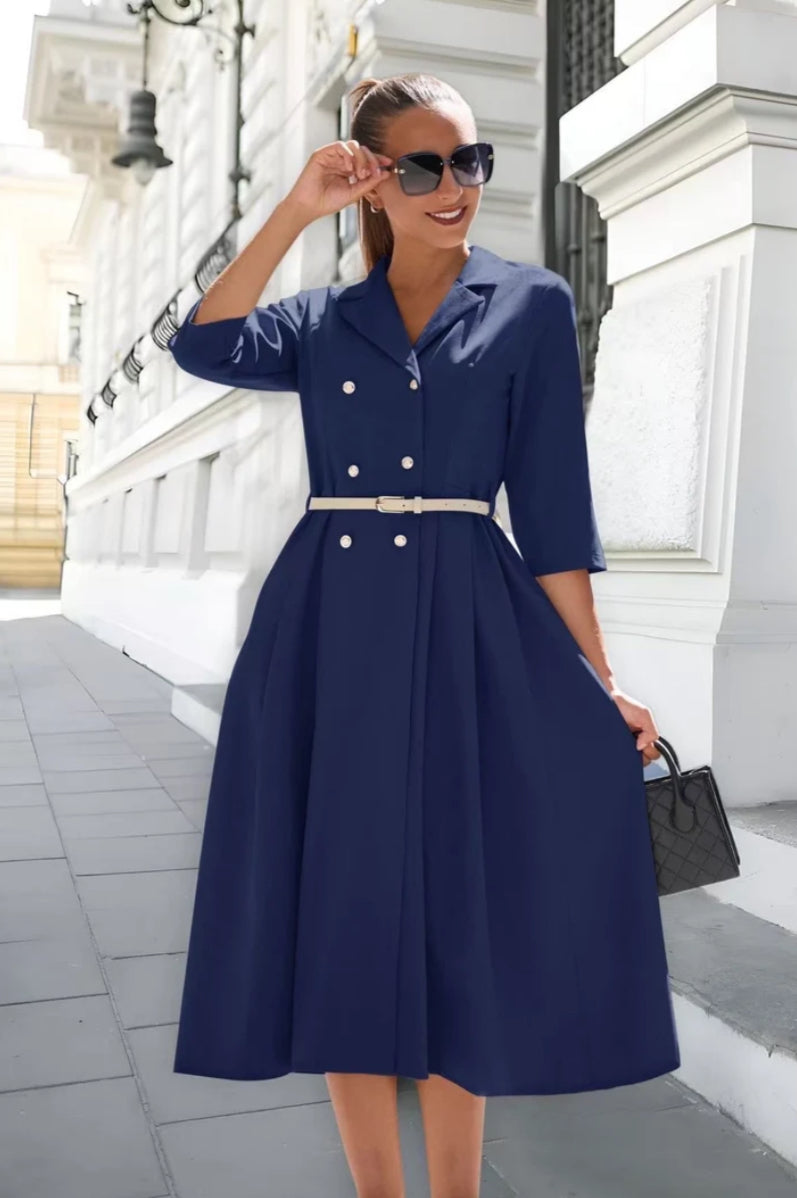 Harper Navy Midi Dress
