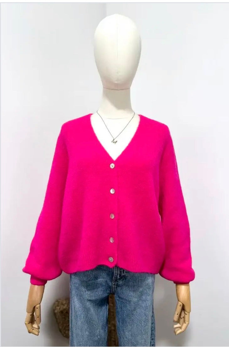 Millie Pink Wool Cardigan