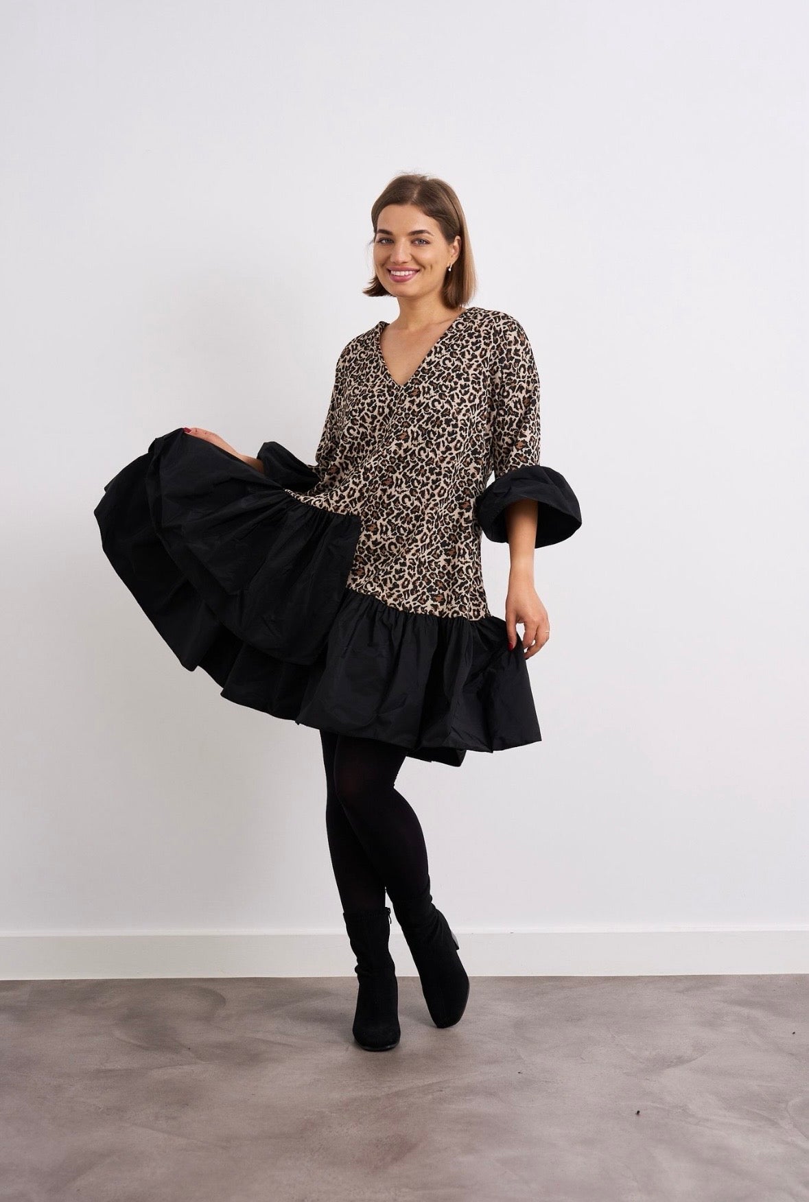 Beavan Leopard Print Smock Dress