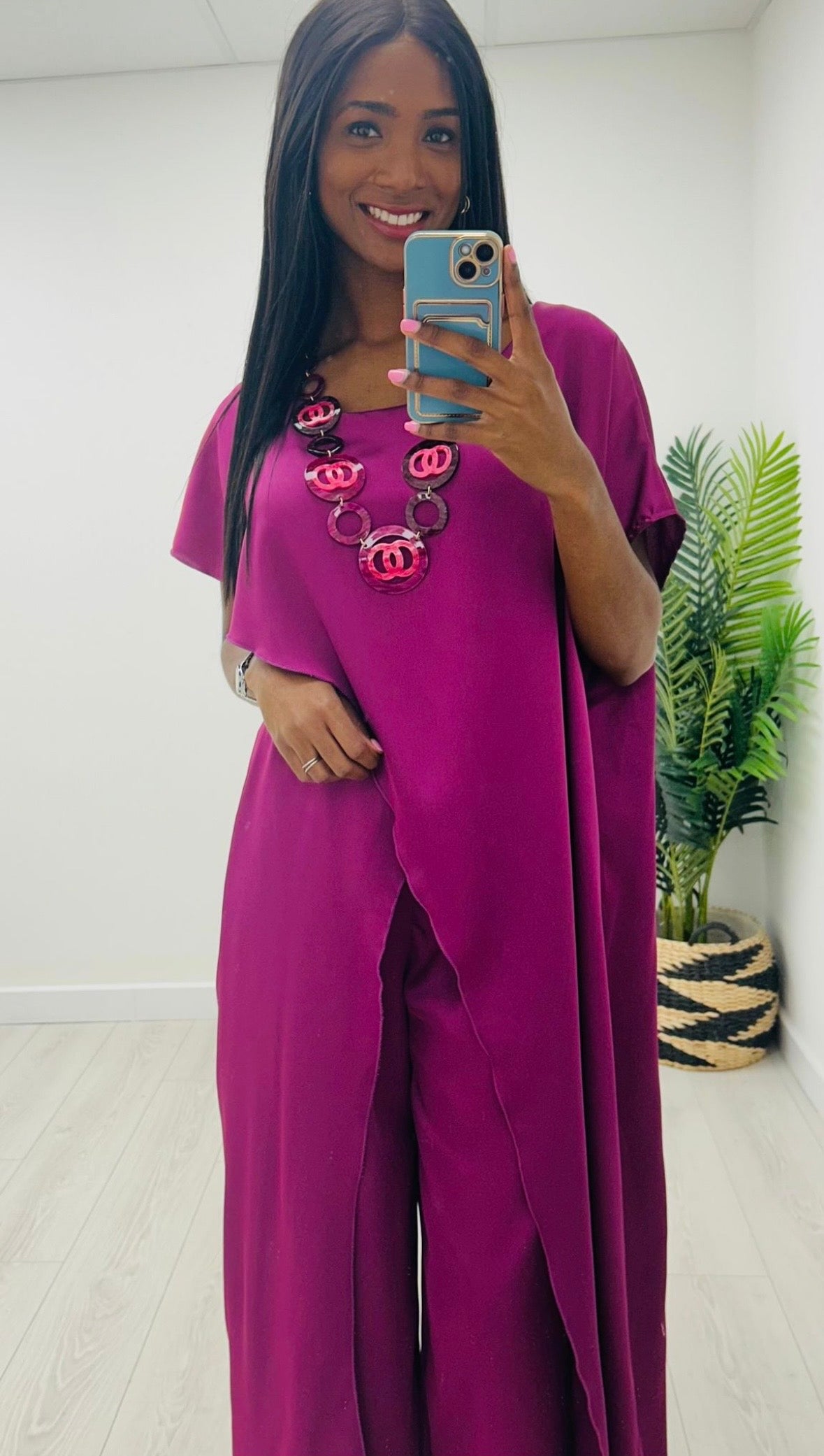 Callie Magenta Crossover Two Piece