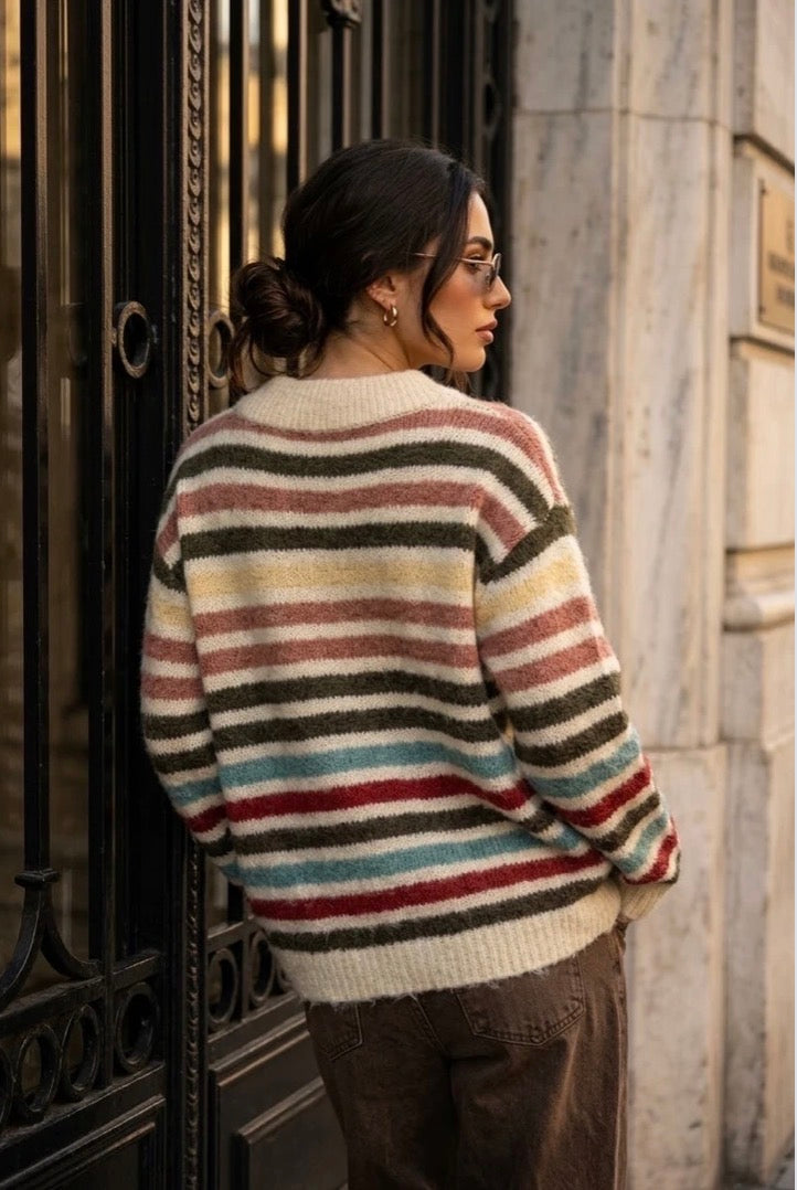 Georgia Multi Coloured Striped Sweater