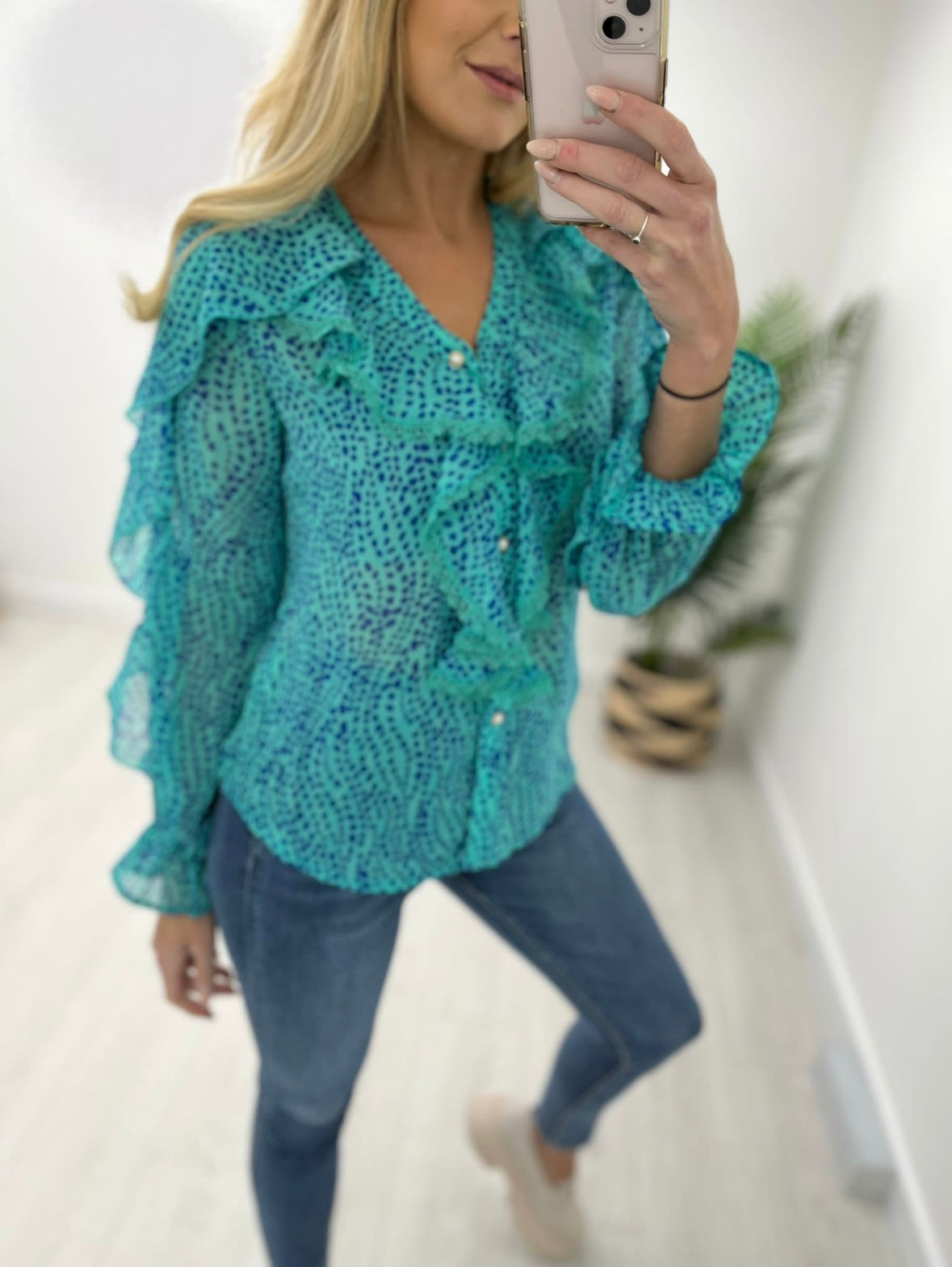 Lucy Polka Dot Frill Blouse