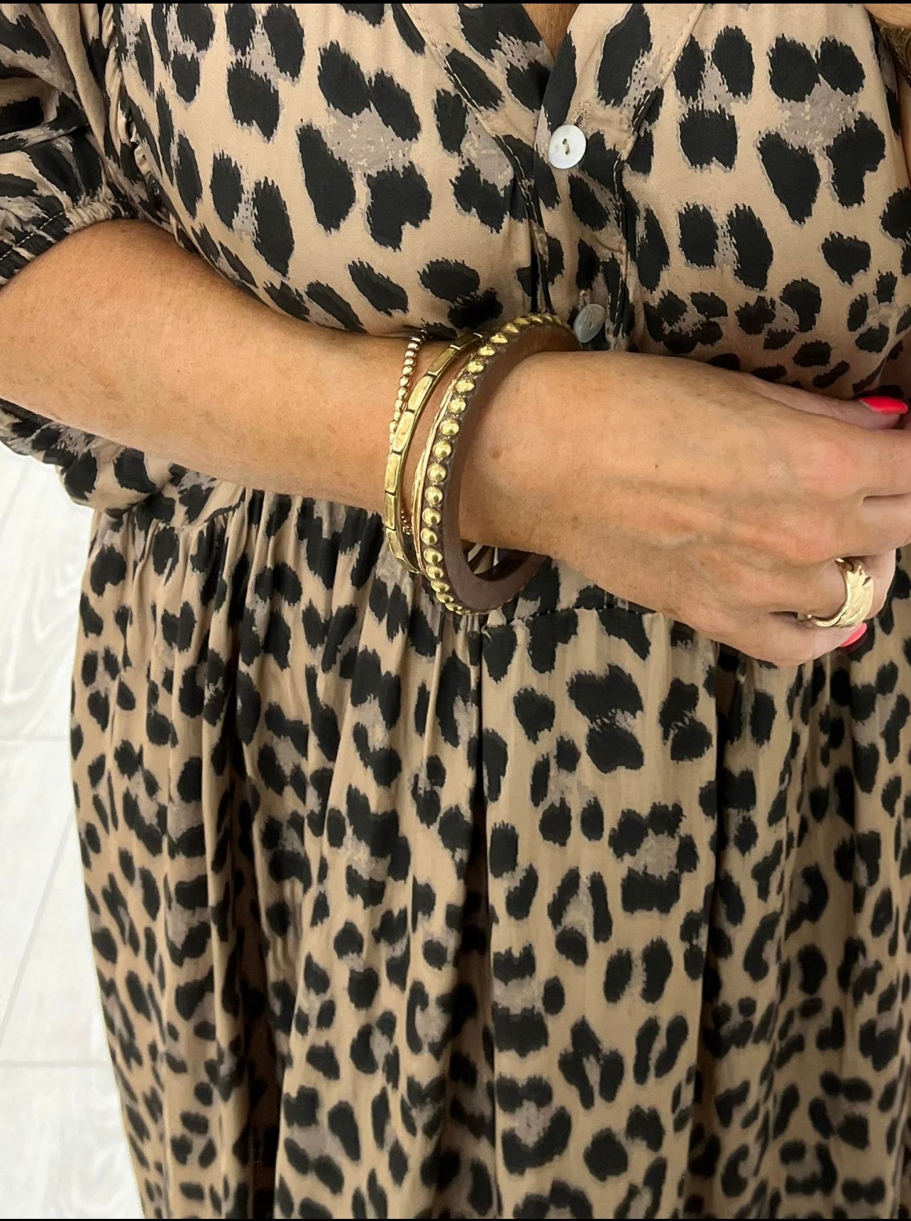 Lucia Leopard Print Smock Dress