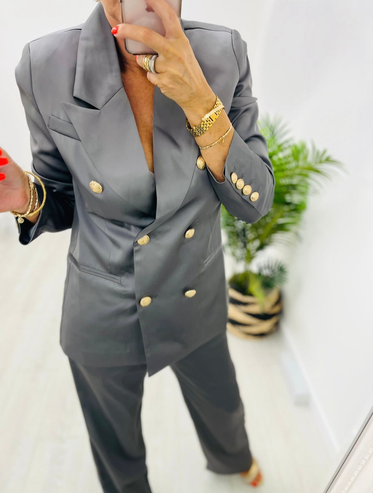 Camilla Charcoal 2 Piece Trouser Suit