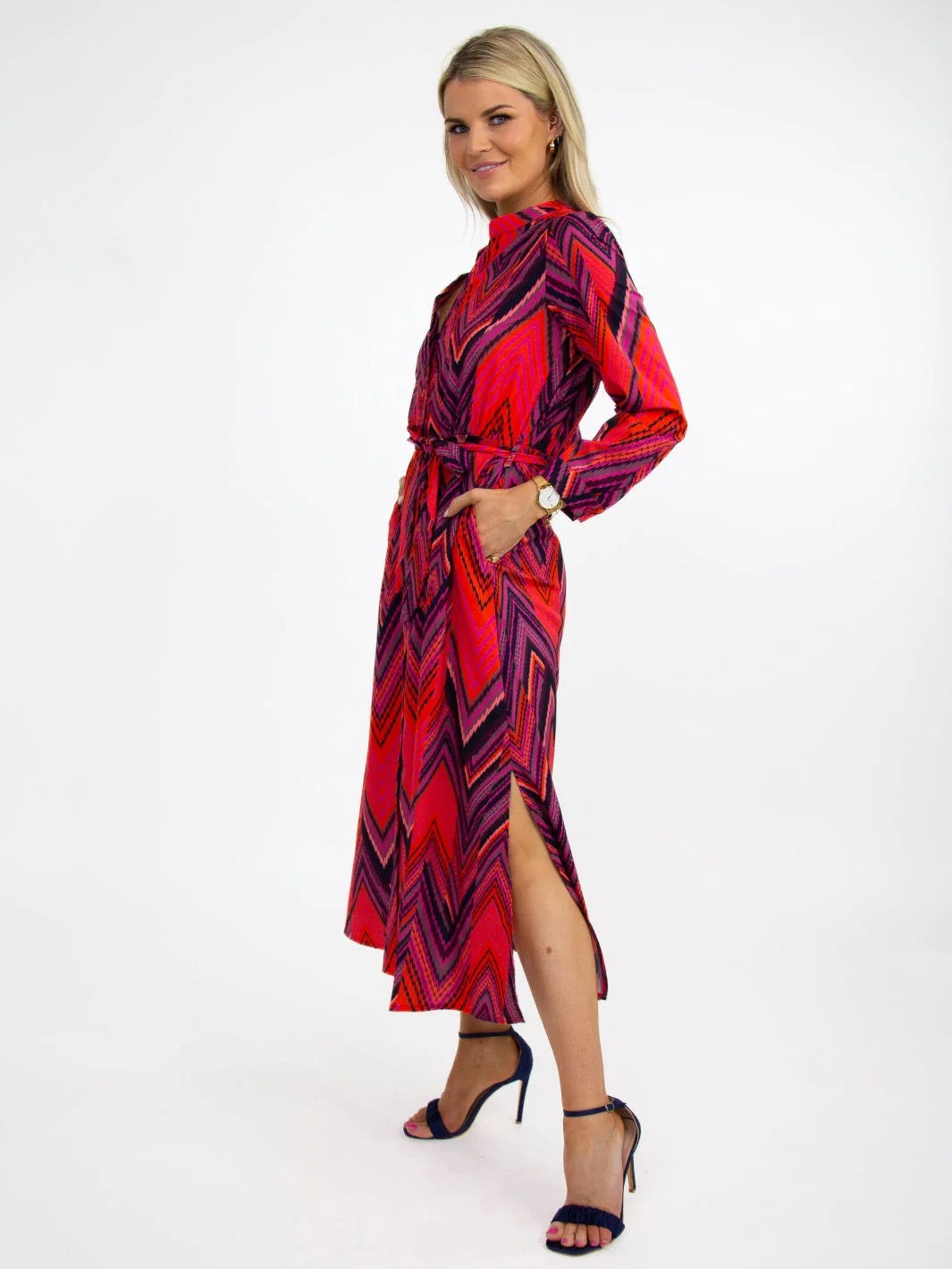Pippa Capri Dress In Coral Mizzoni