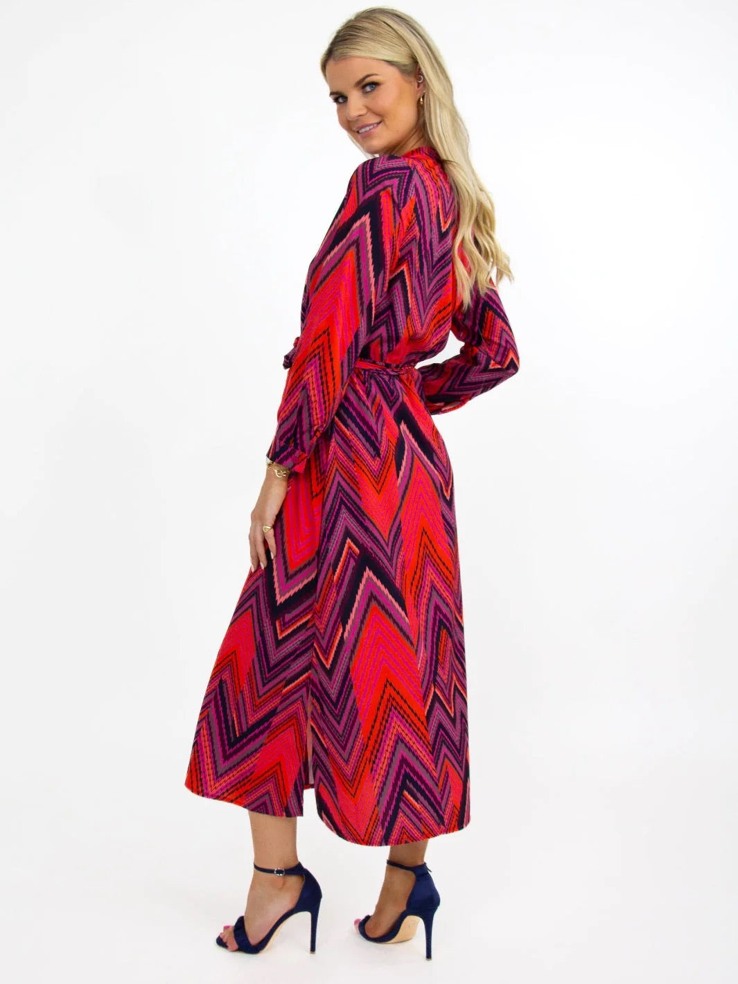Pippa Capri Dress In Coral Mizzoni