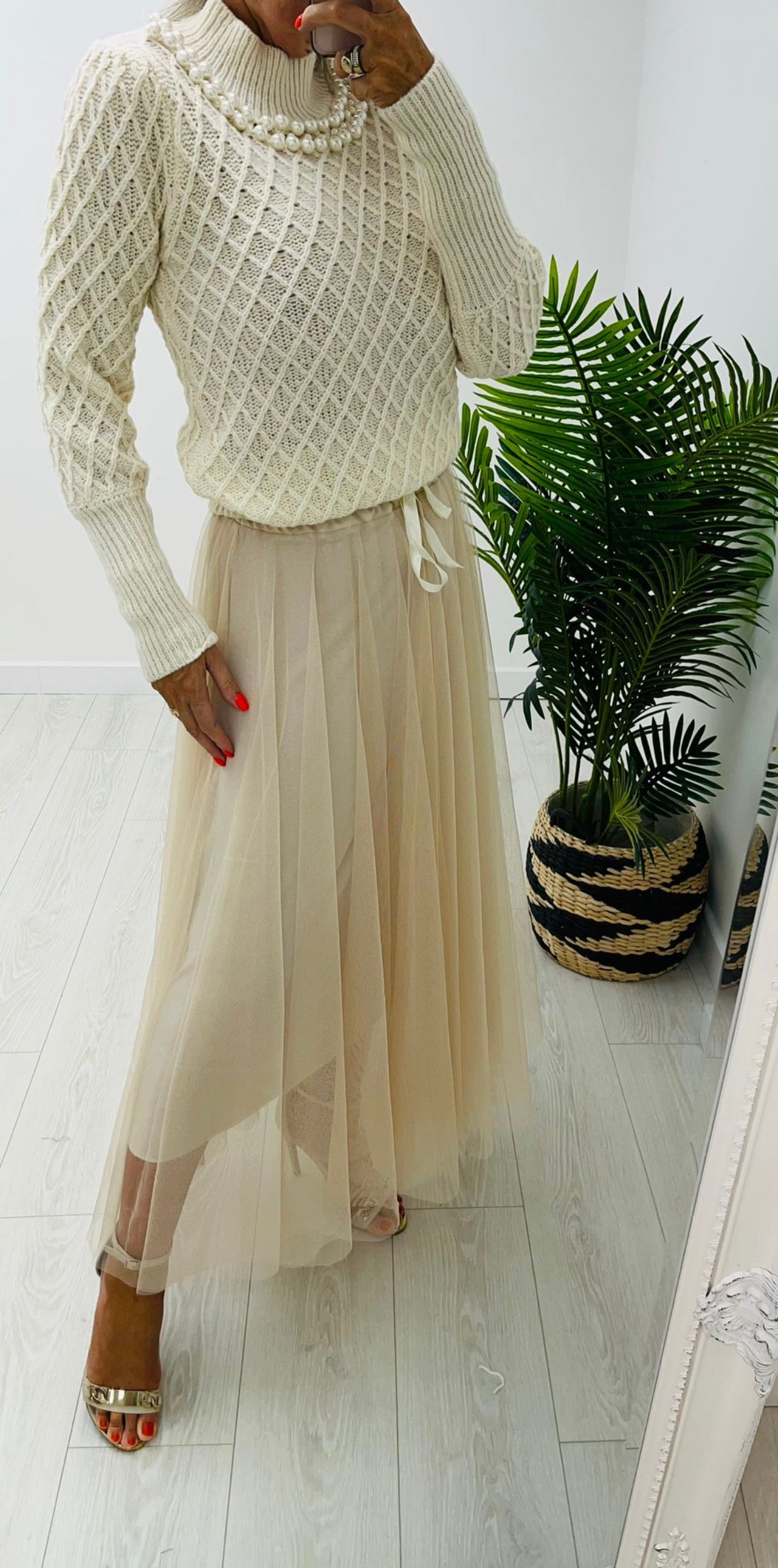 Keira Champagne Tulle Skirt