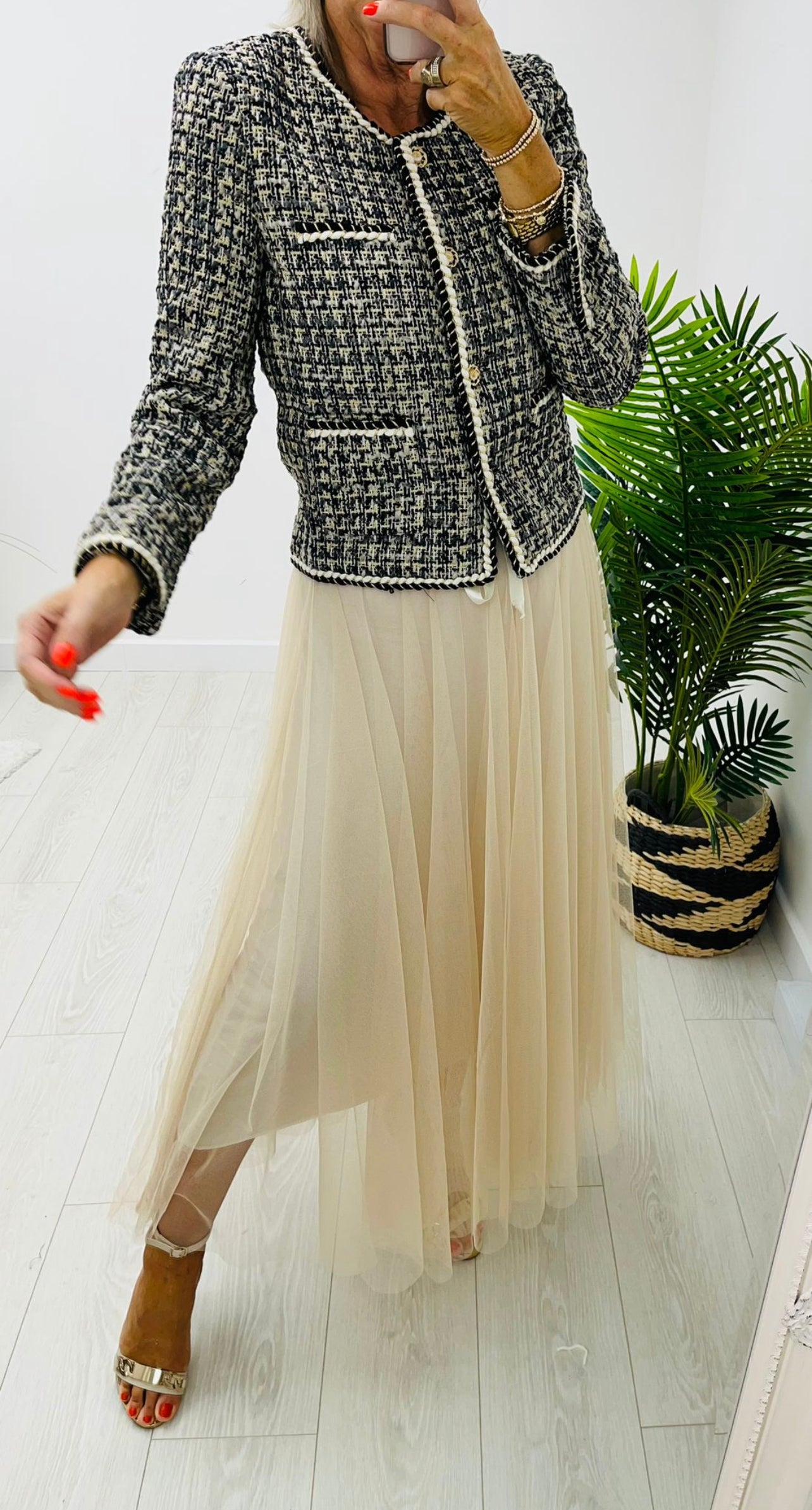 Keira Champagne Tulle Skirt