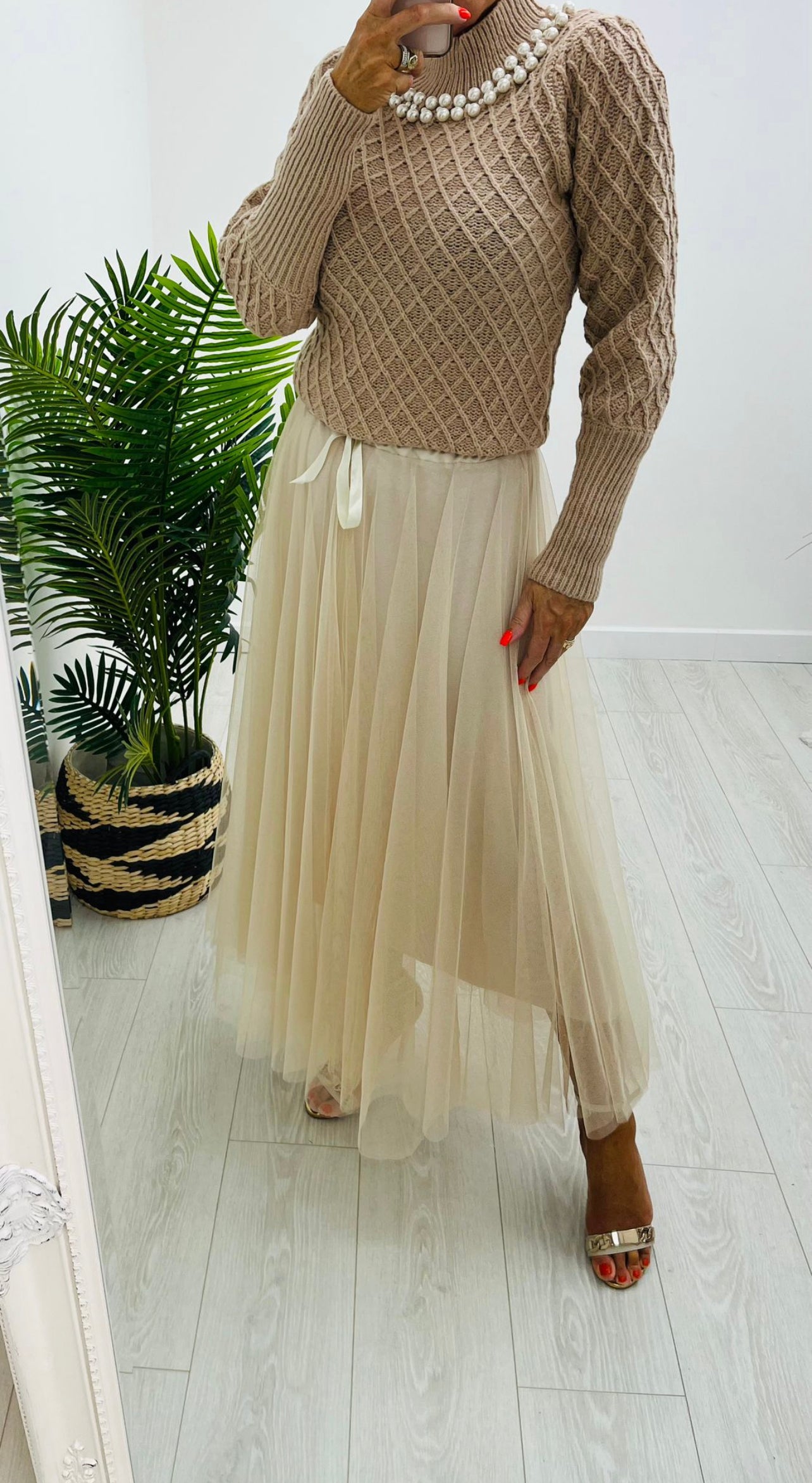 Keira Champagne Tulle Skirt