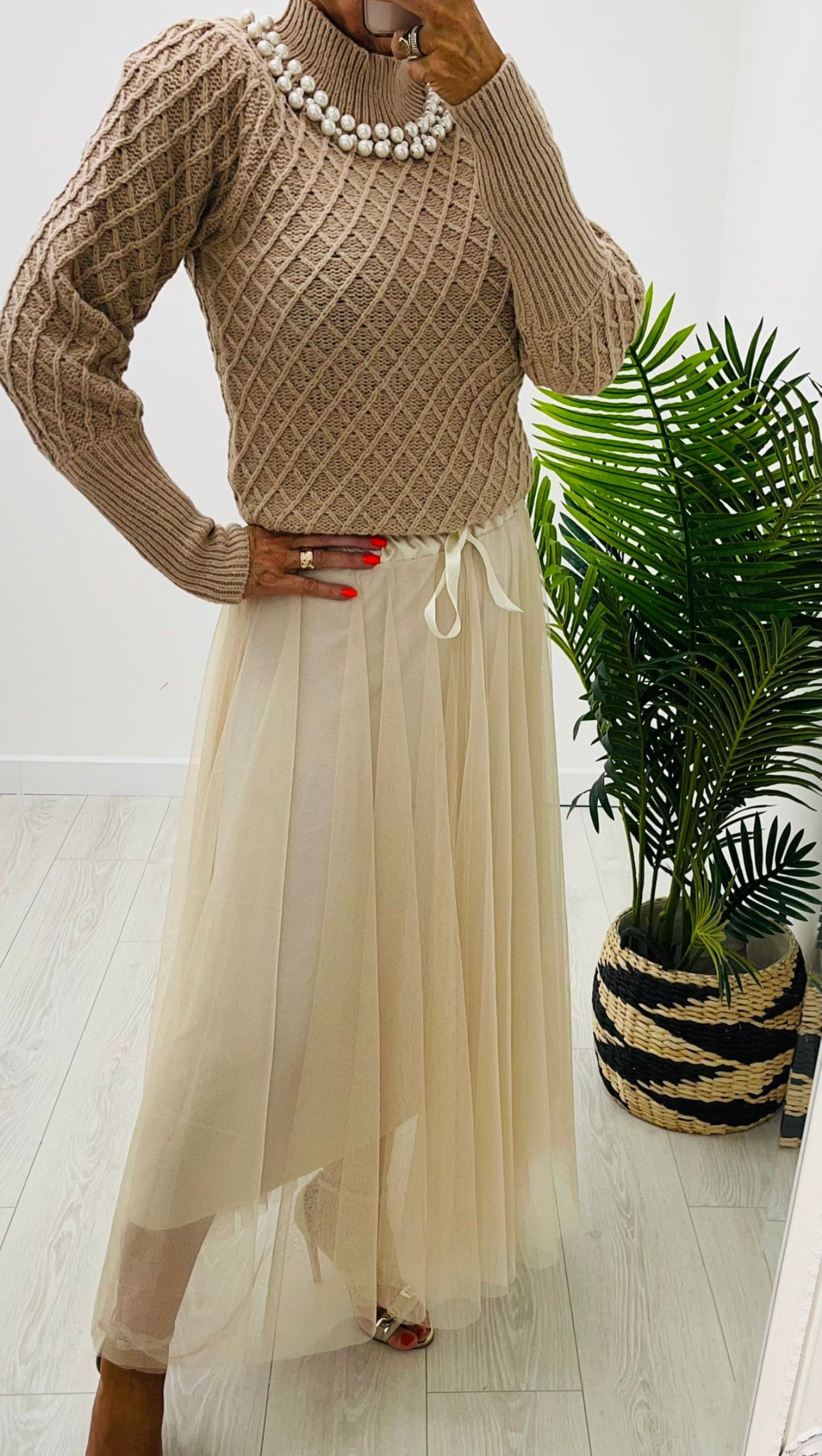 Keira Champagne Tulle Skirt