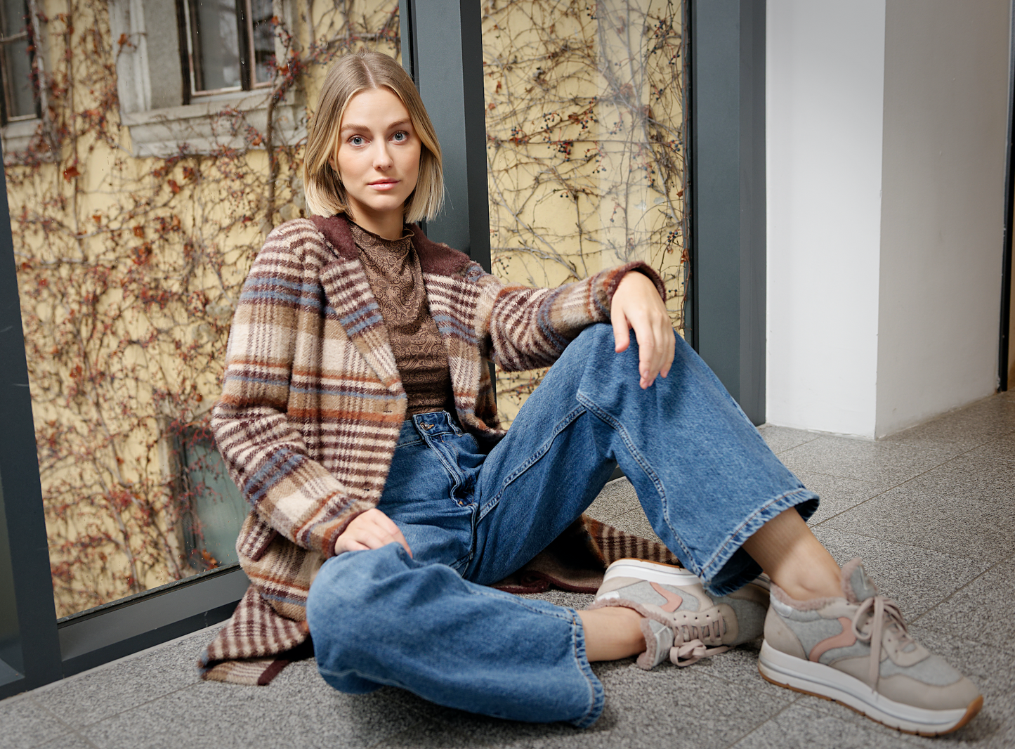 Loretta Check Print Coat