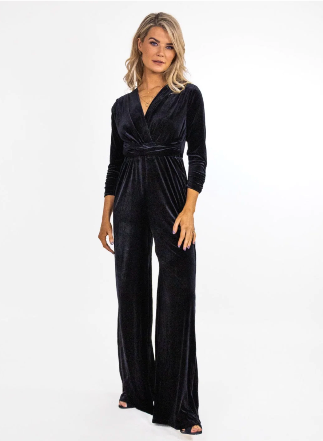 Sophia Black Velvet Jumpsuit