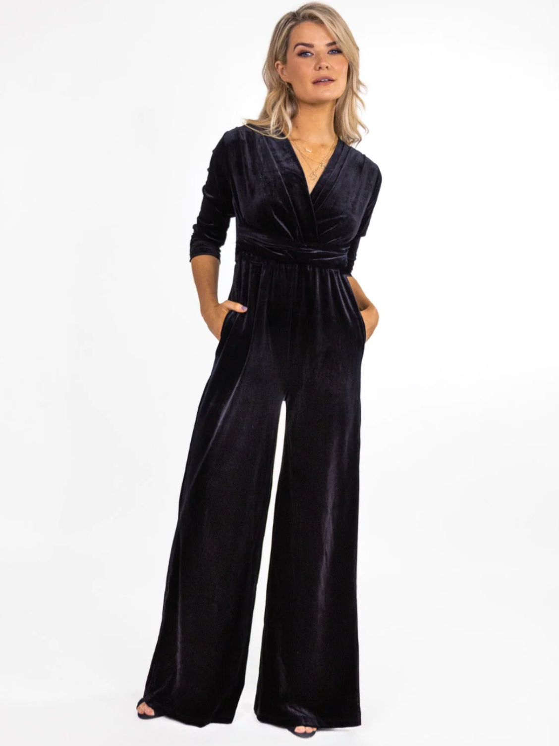 Sophia Black Velvet Jumpsuit