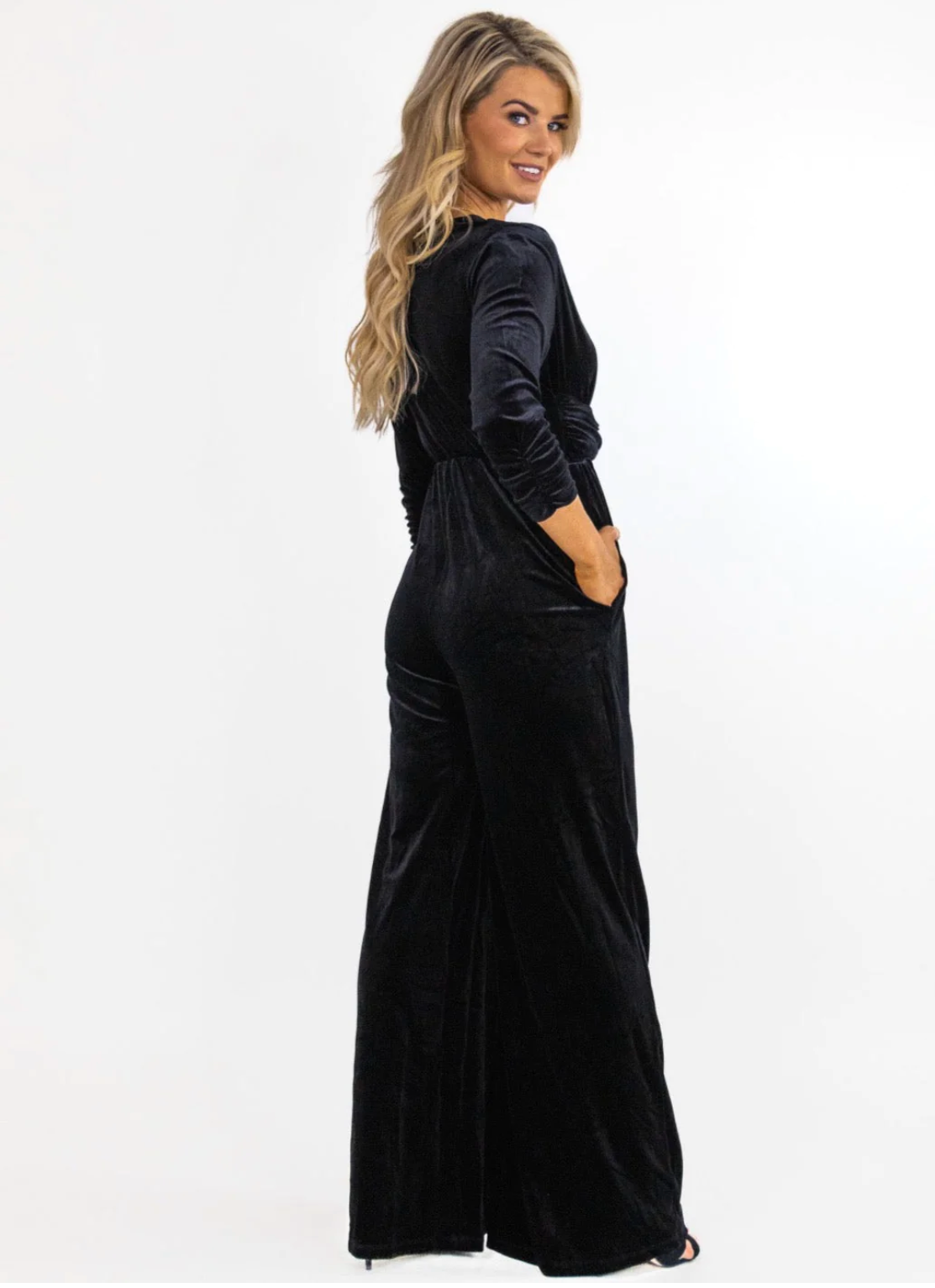 Sophia Black Velvet Jumpsuit