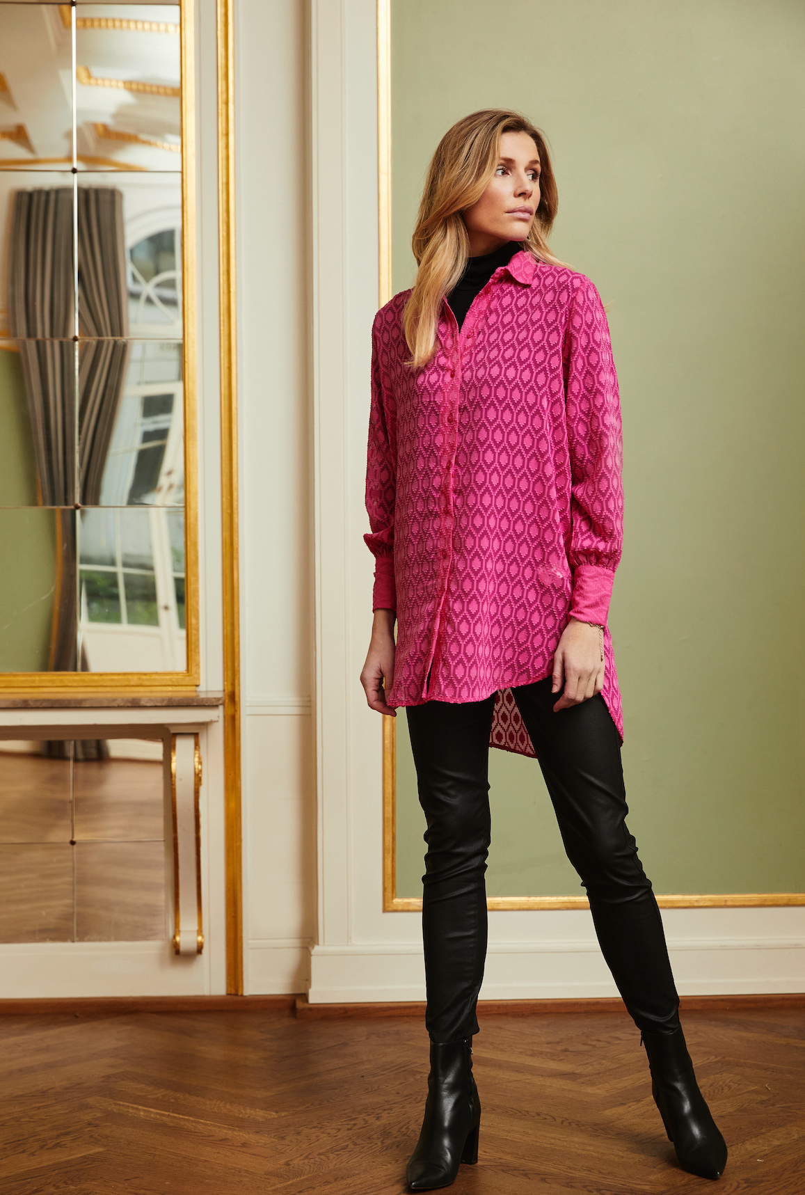 Sunday Pink Lace/Mesh Blouse