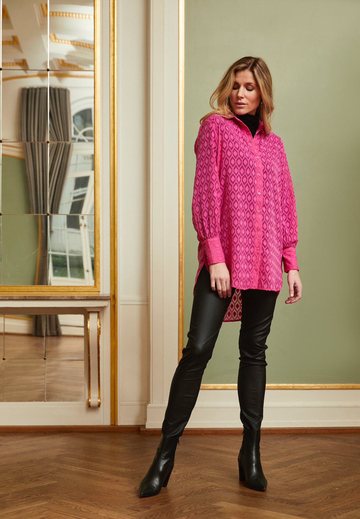 Sunday Pink Lace/Mesh Blouse