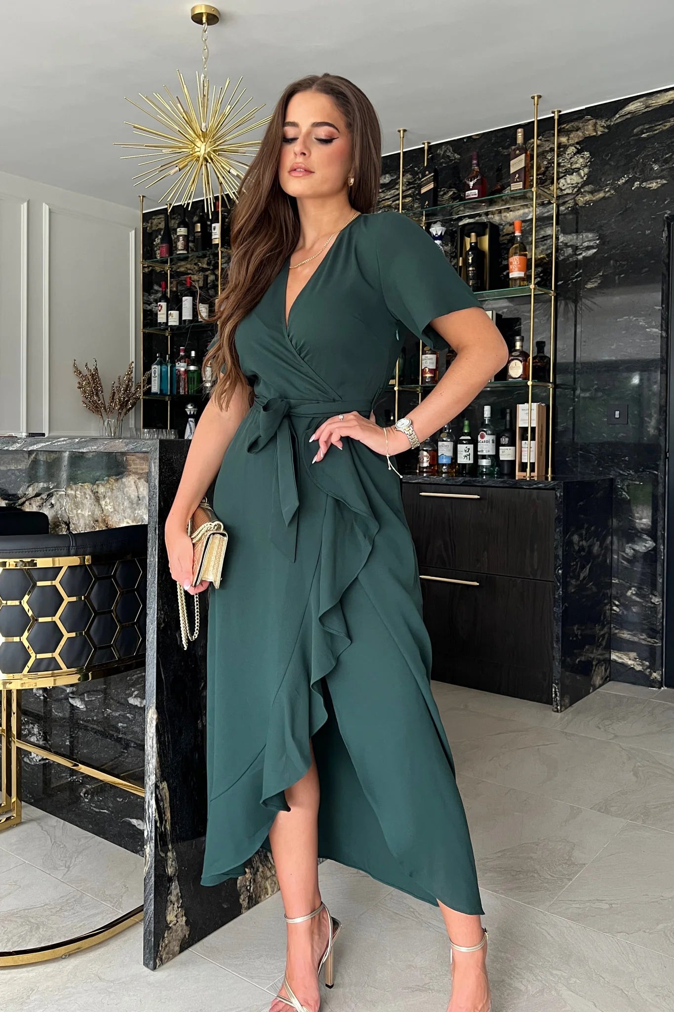 Split wrap dress sales