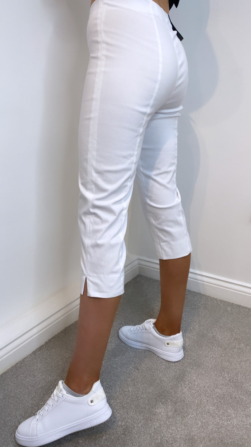 Robell Marie White Cropped Trouser