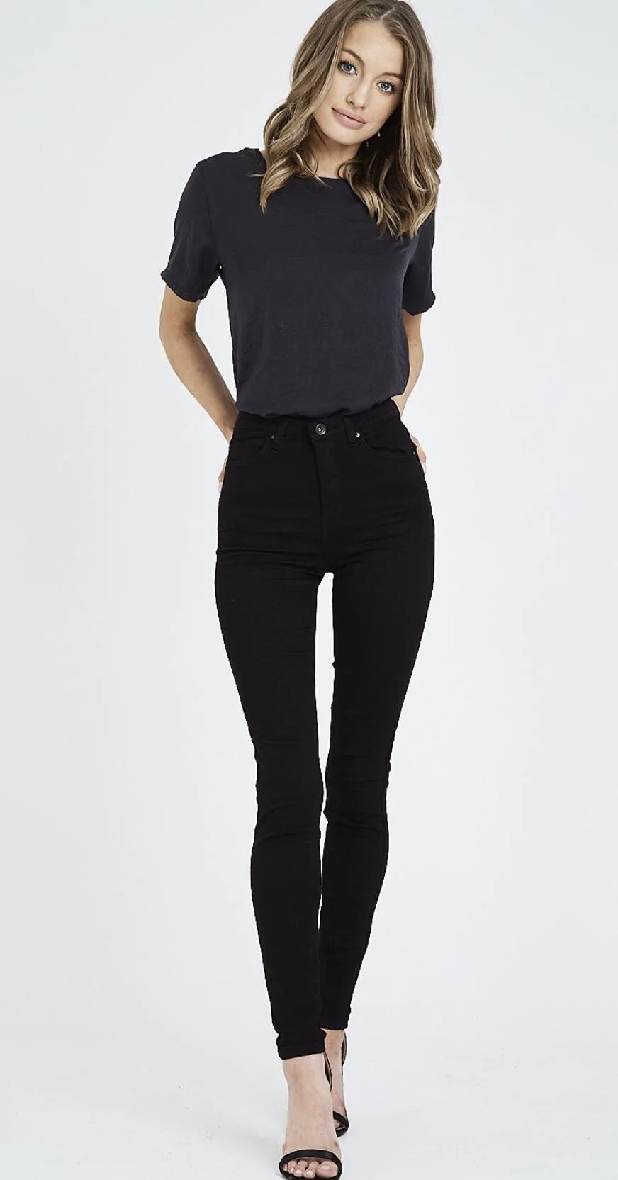 Toxik High Waisted Black Bum Lift Skinny Jeans