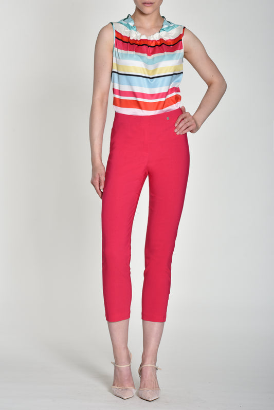 Robell Lena Raspberry Trousers with Ladder Detail