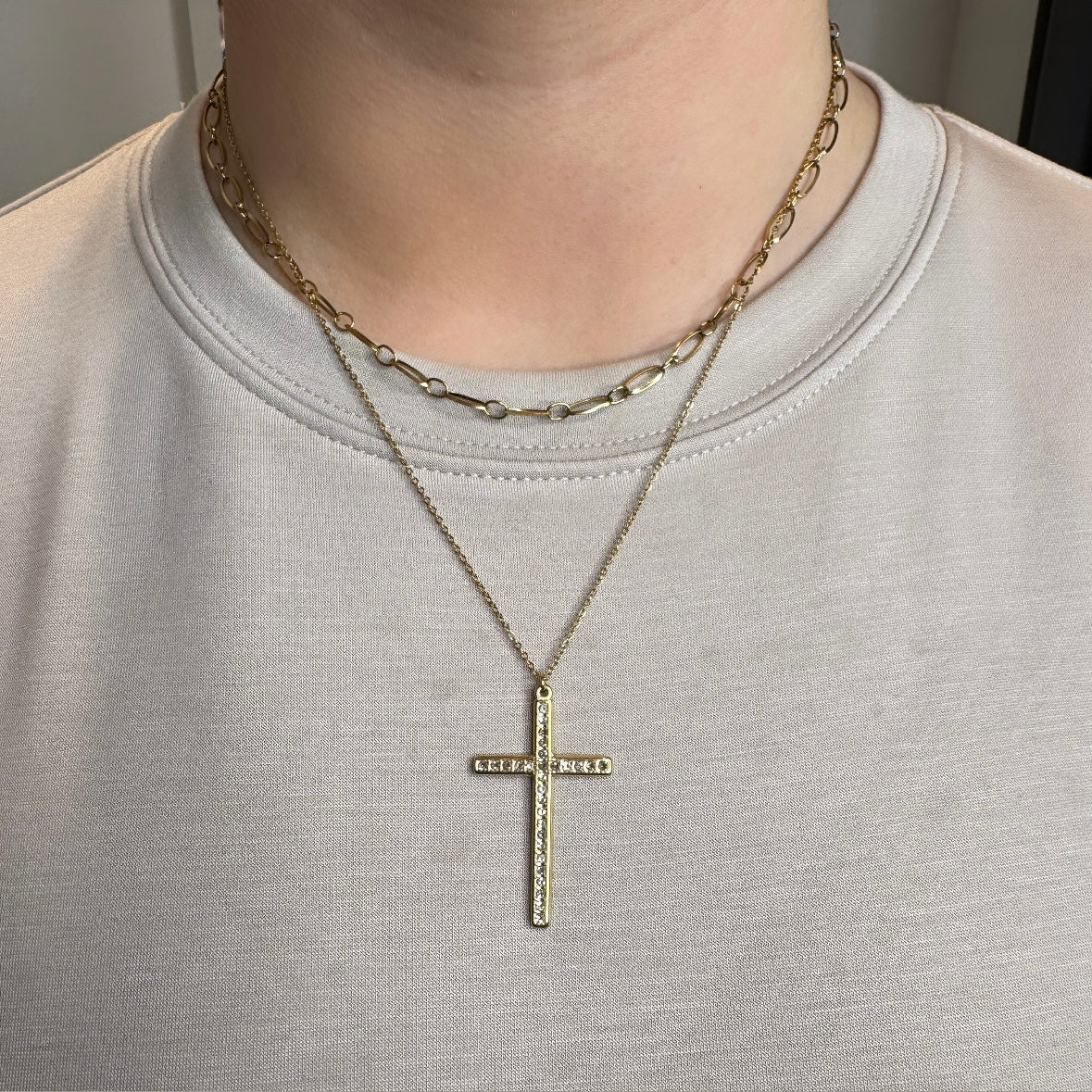 Azalea Gold Cross Chain Necklace