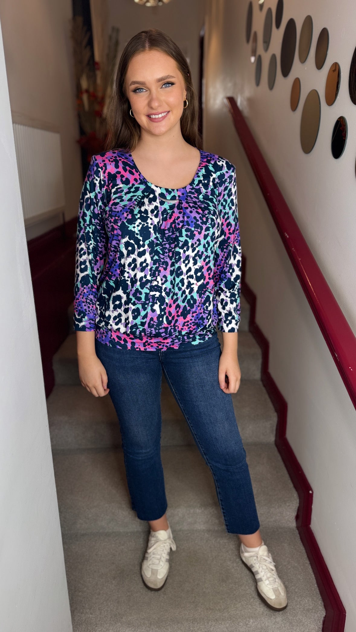 Madison Purple Round Neck Blouse