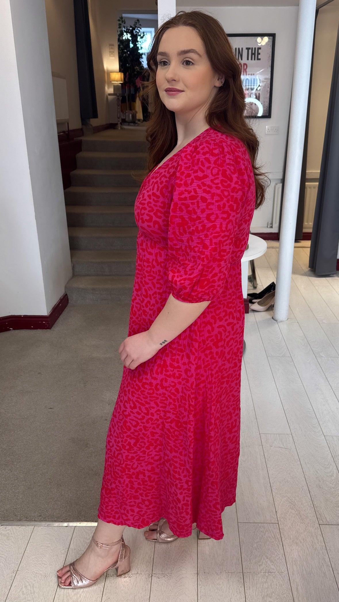 Alia Hot Pink Cotton Dress