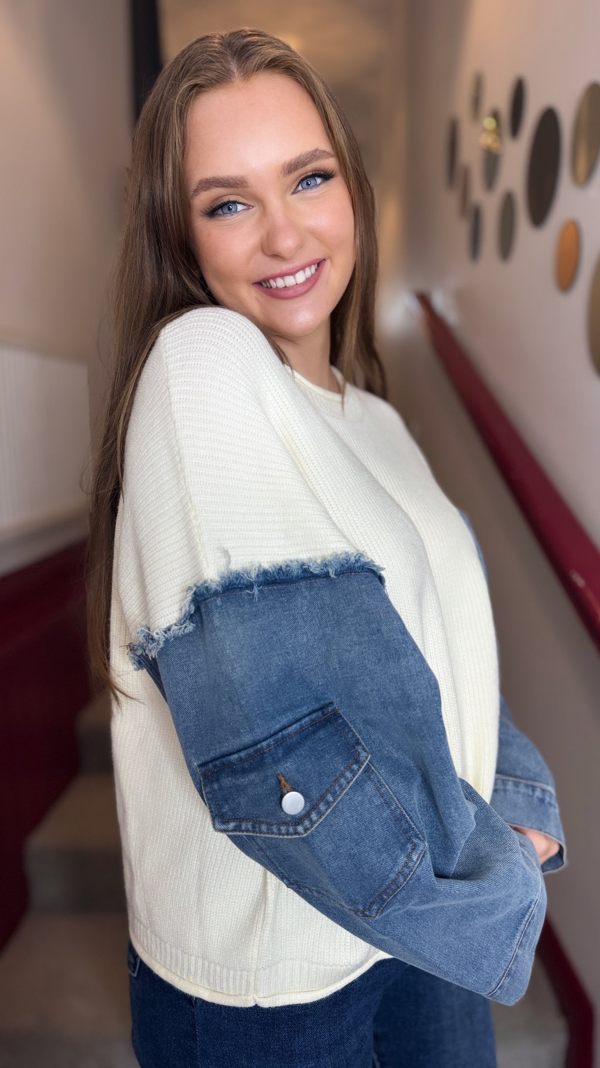 Lydia Denim Sleeve Jumper