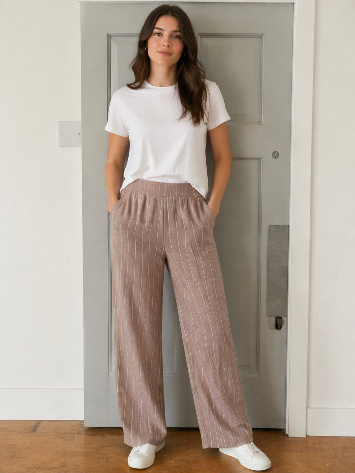 Harlem Terracotta Pin Stripe Trousers
