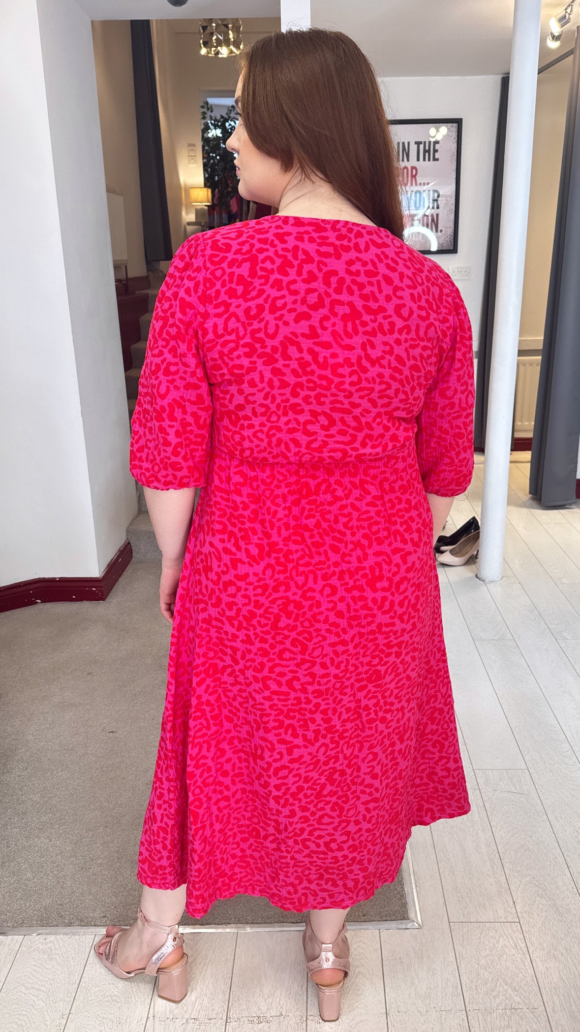 Alia Hot Pink Cotton Dress