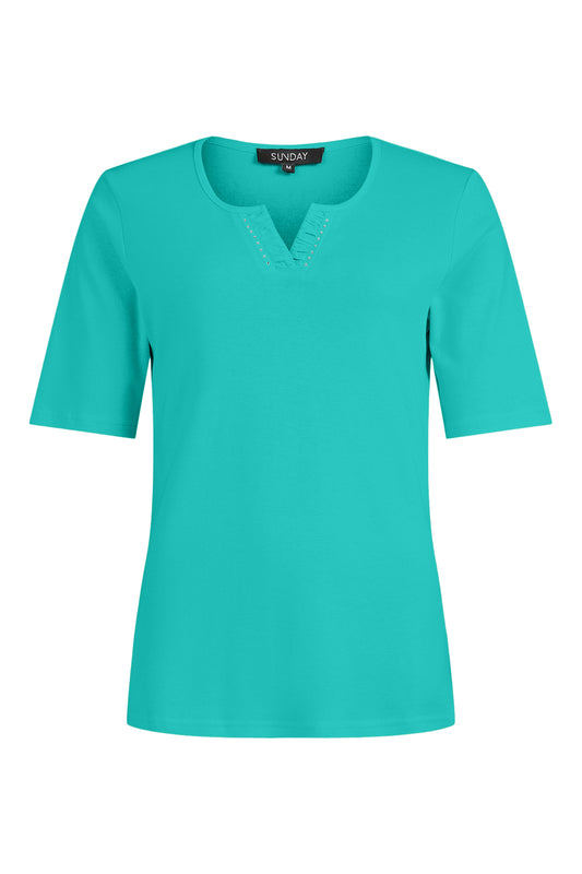 Sunday Turquoise Luxury Cotton T-Shirt