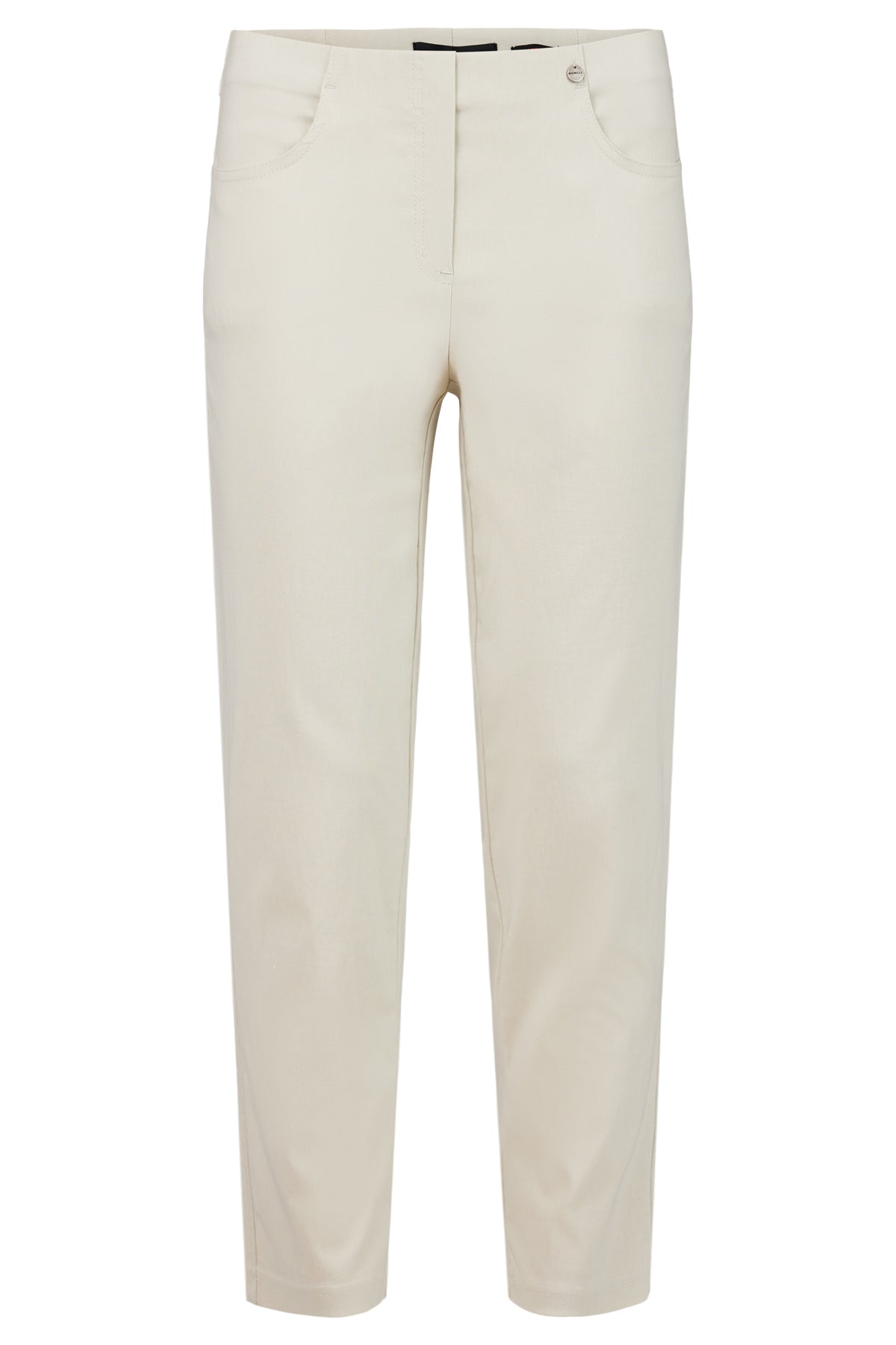 Robell Bella Cream Slim 68cm Length Trousers (No Turn-Up)