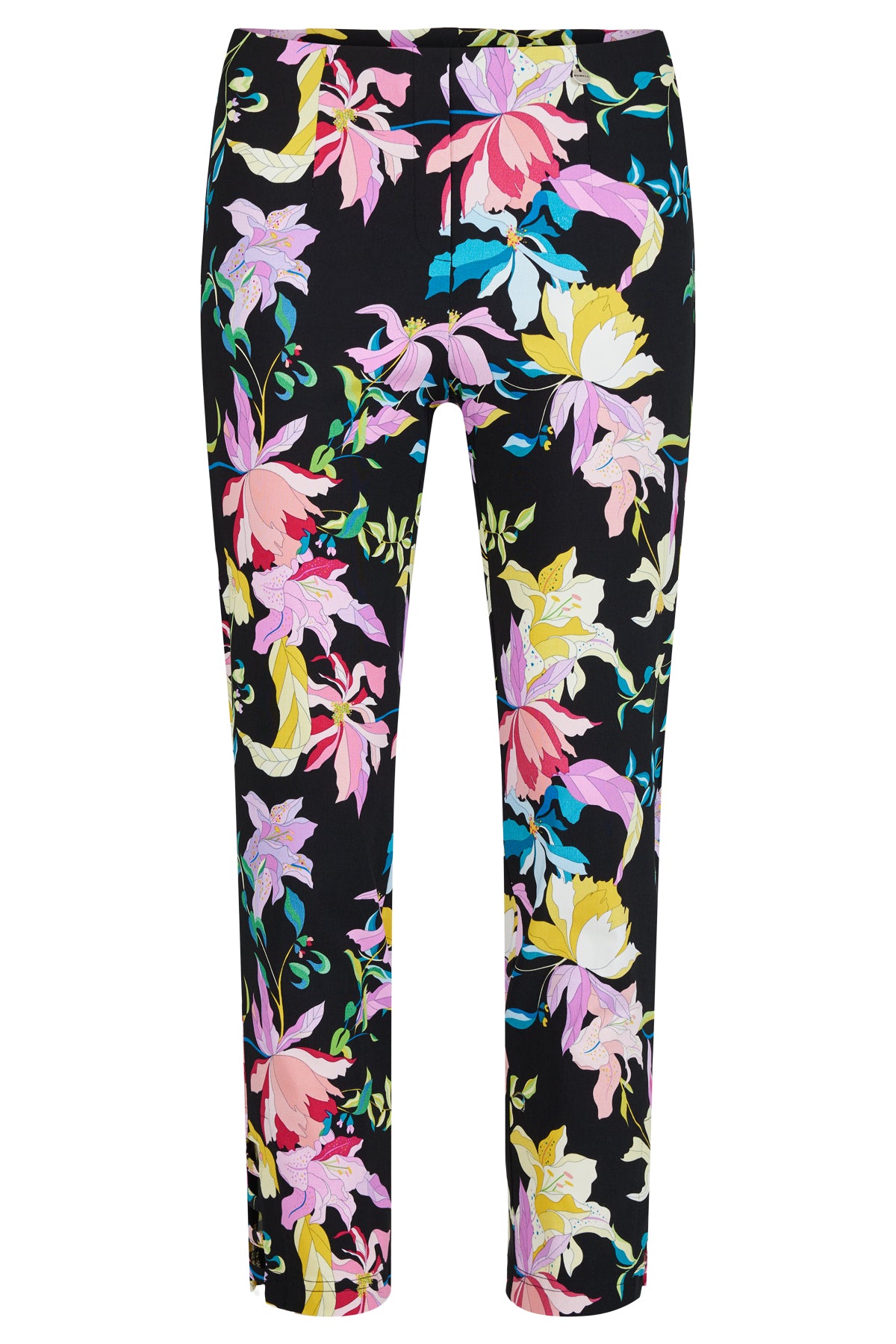 Robell Lena Floral Trousers with Ladder Detail