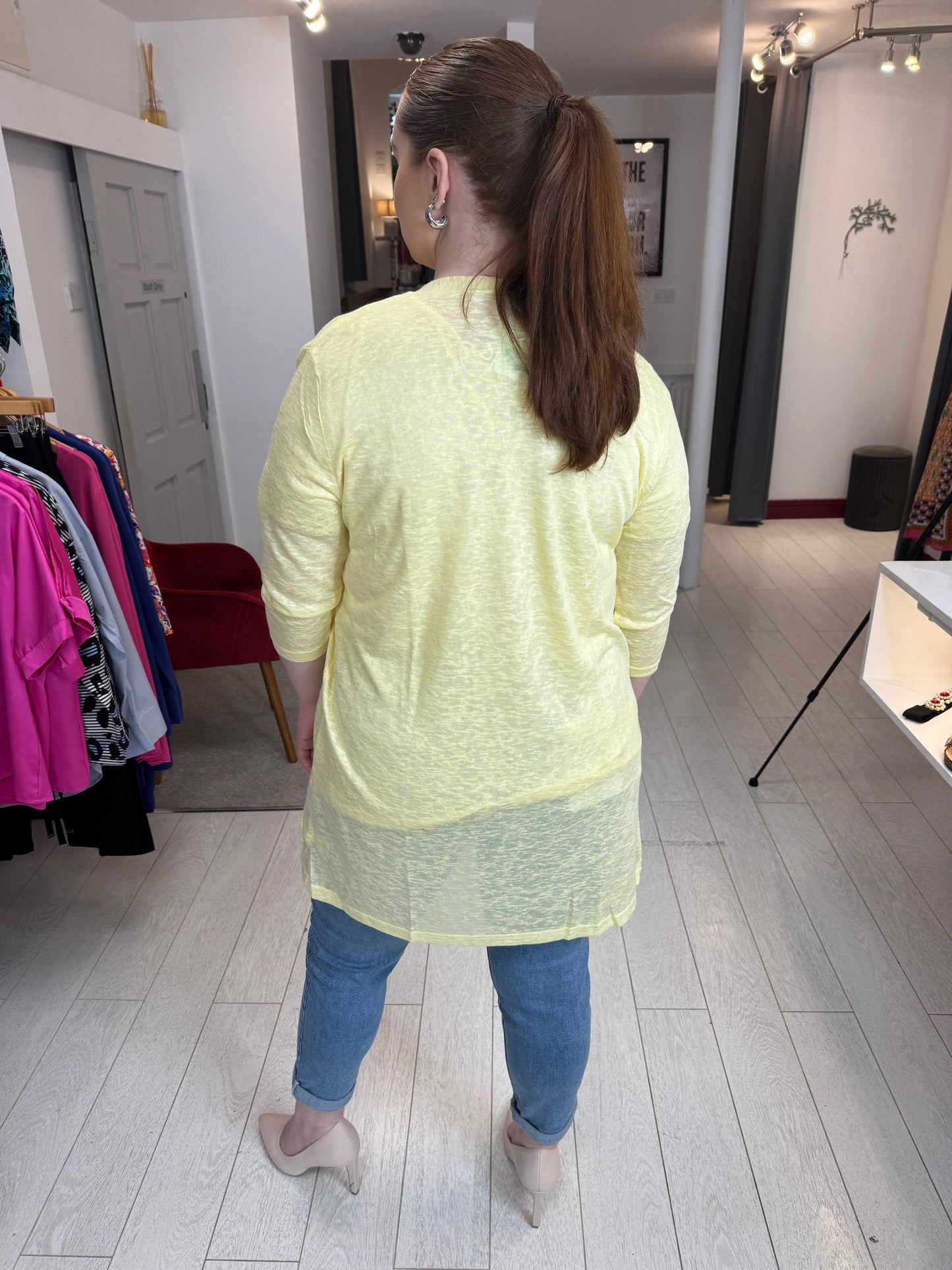 Rhea Lemon longline Summer Cardigan