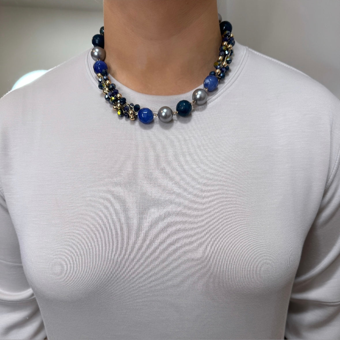 Hollis Blue Jewel Necklace